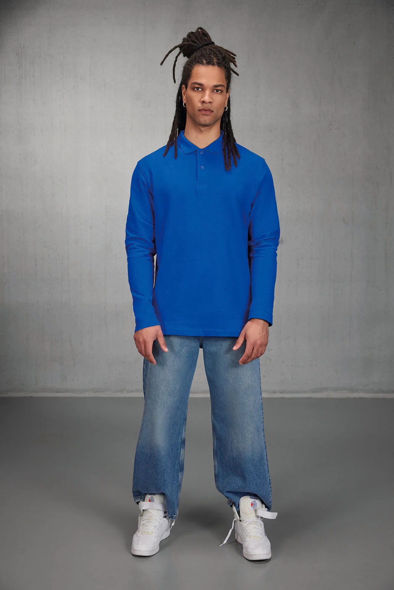 ID.001 Men's long-sleeved polo shirt