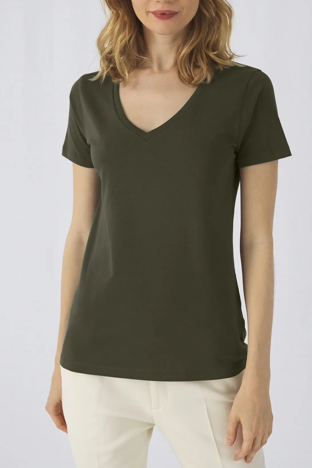 Ladies' Organic Inspire Cotton V-neck T-shirt