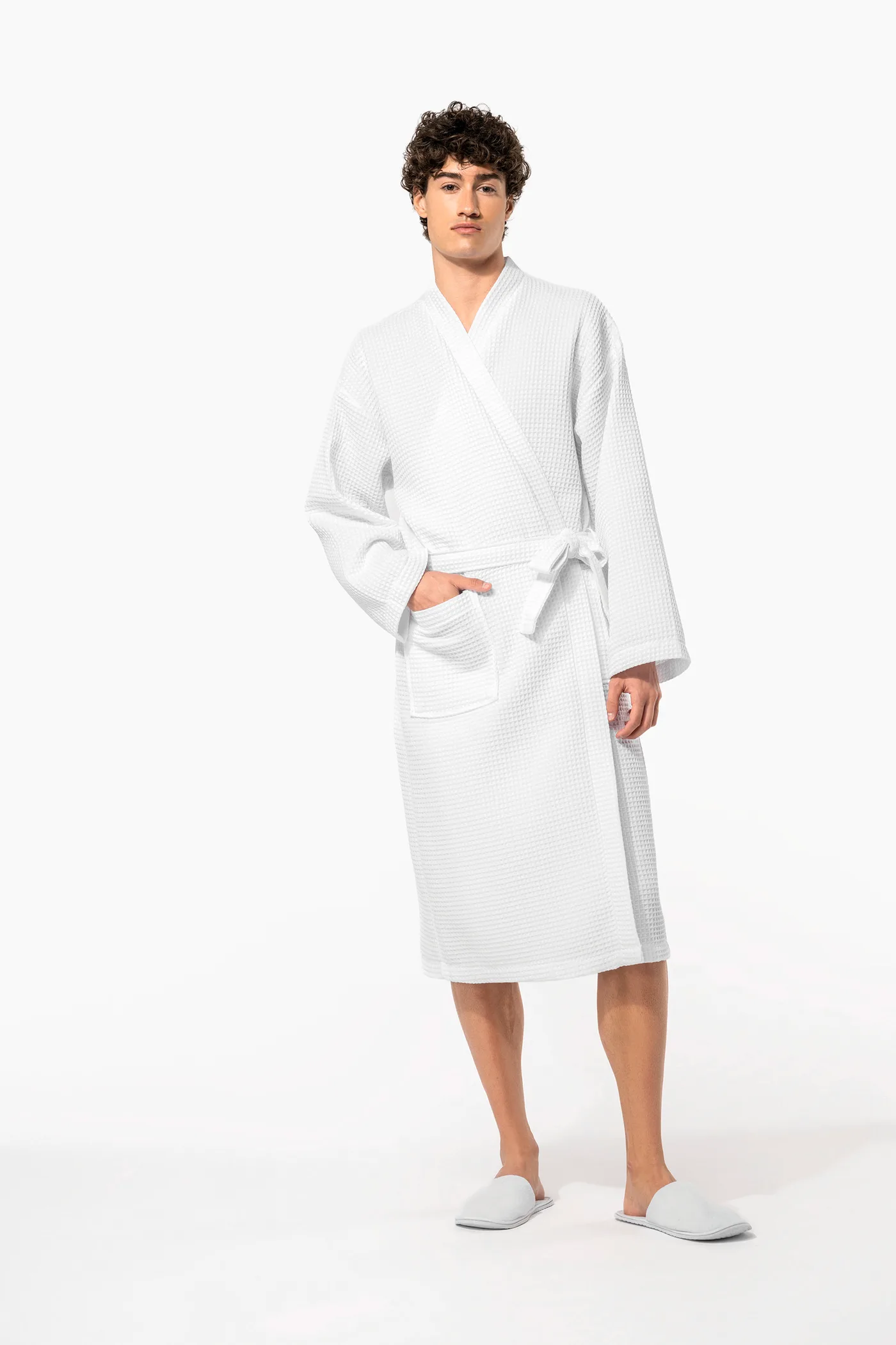 Peignoir kimono nid d'abeille