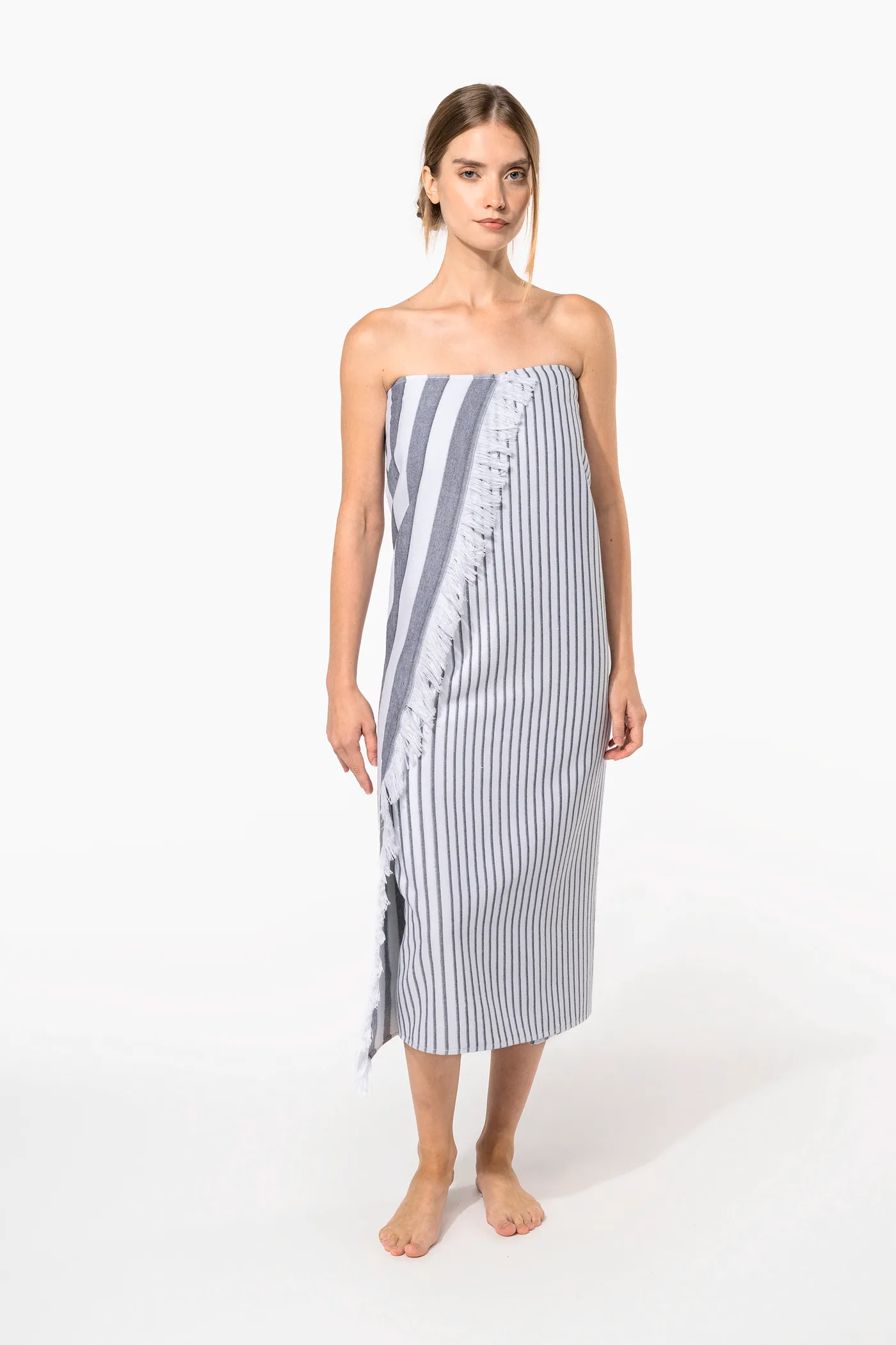 Fouta rayée avec franges