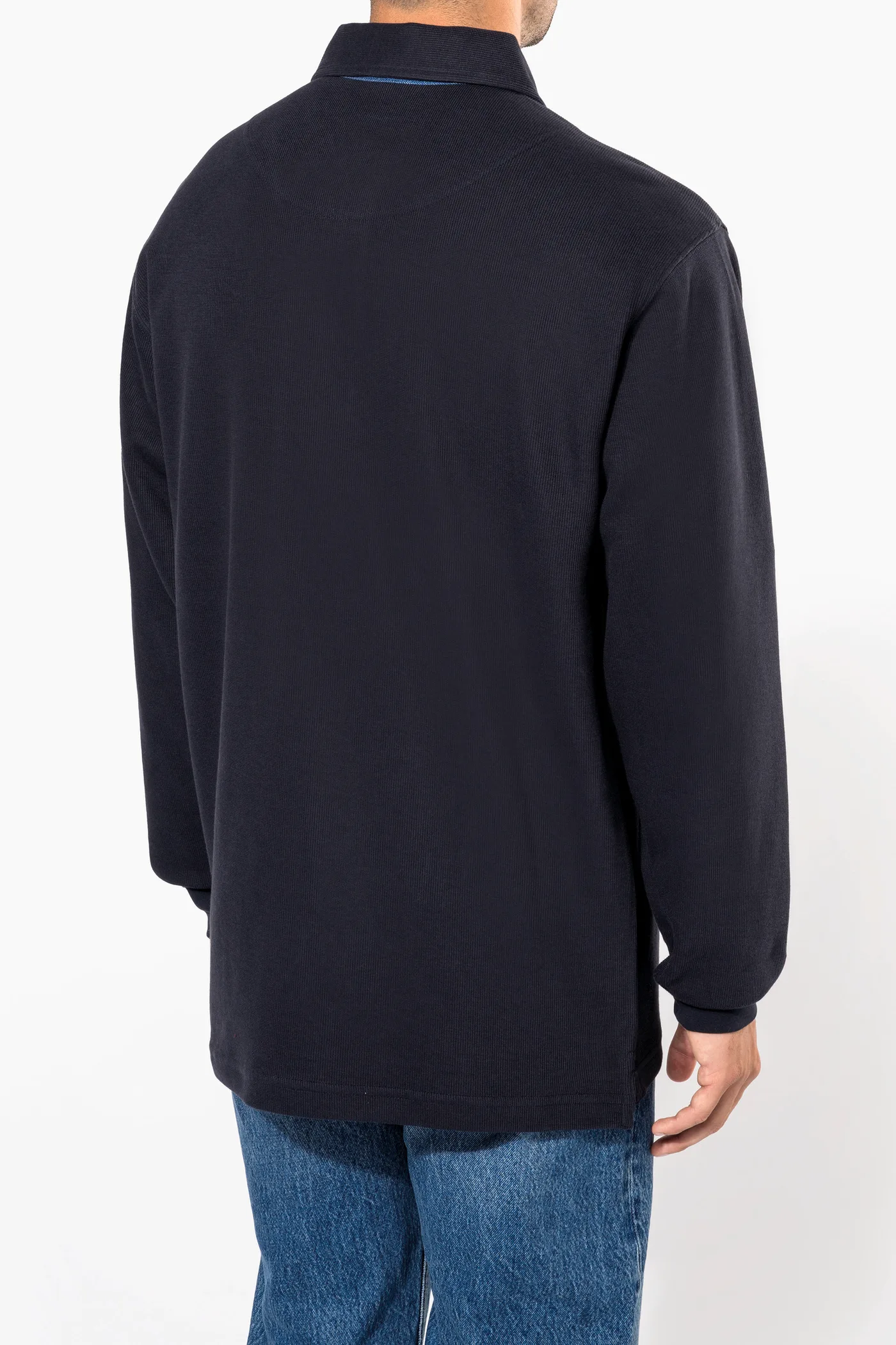 French rib > langarm-poloshirt