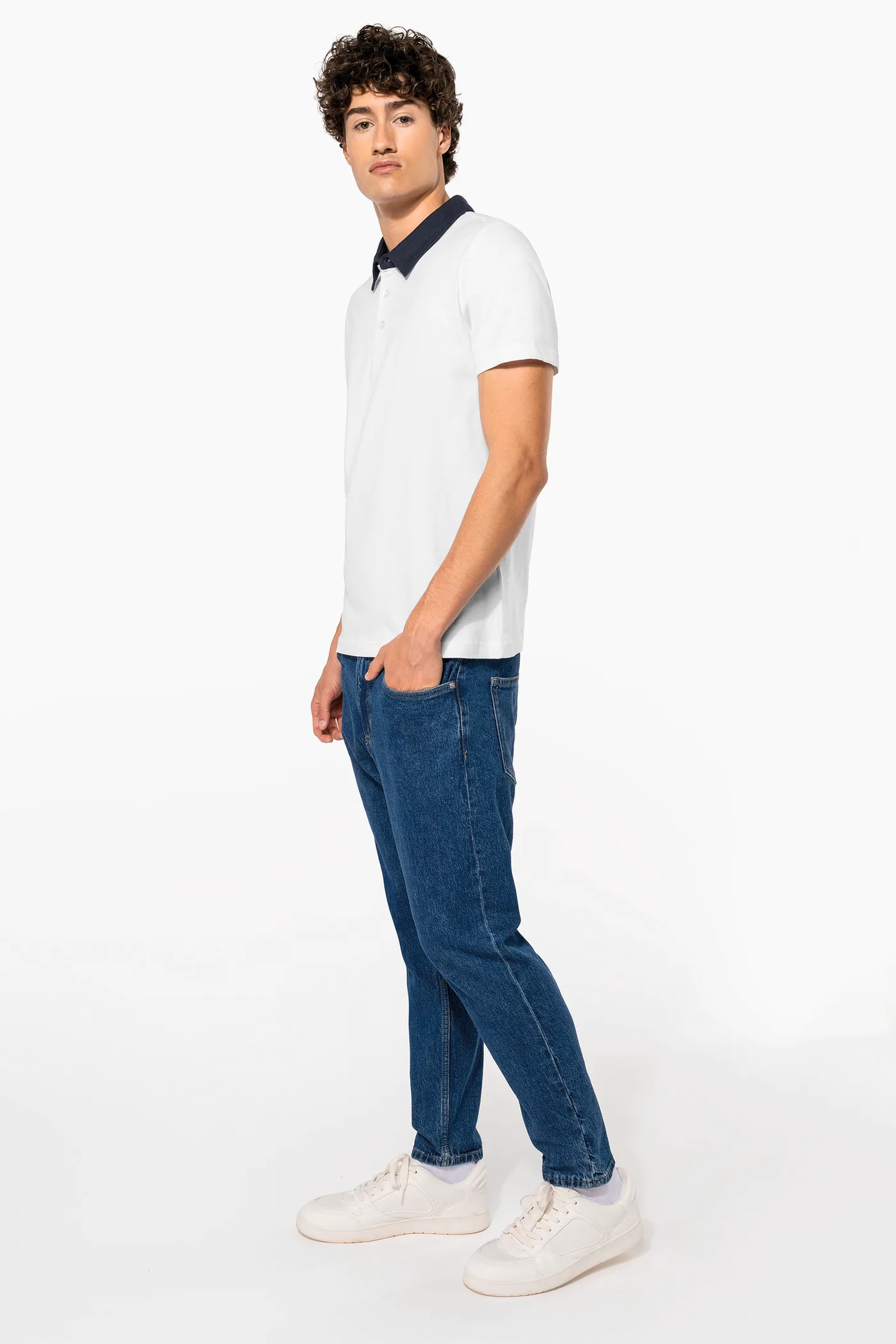Polo jersey bicolore homme