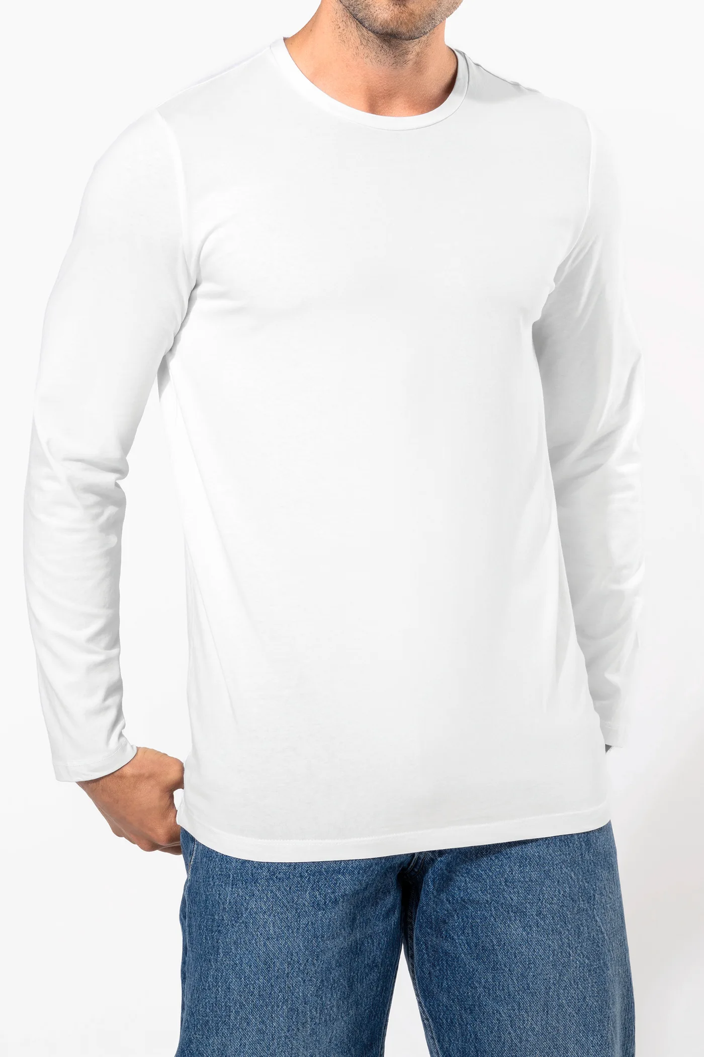 Langarm-T-Shirt mit Rundhalsausschnitt
