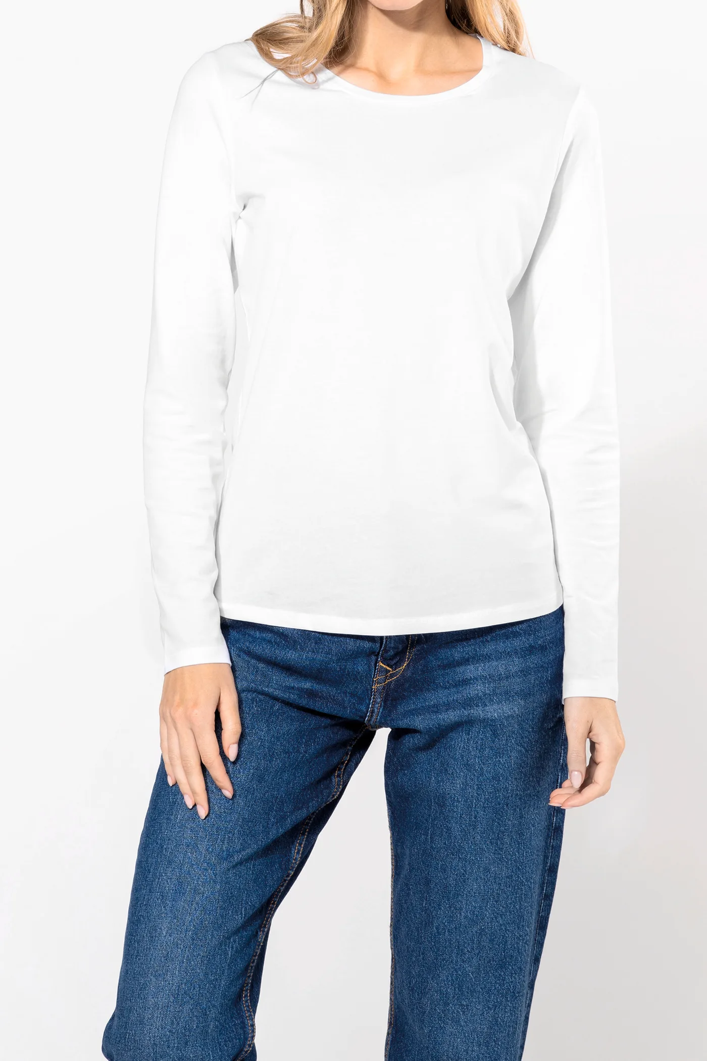 Damen Langarm-T-Shirt mit Rundhalsausschnitt