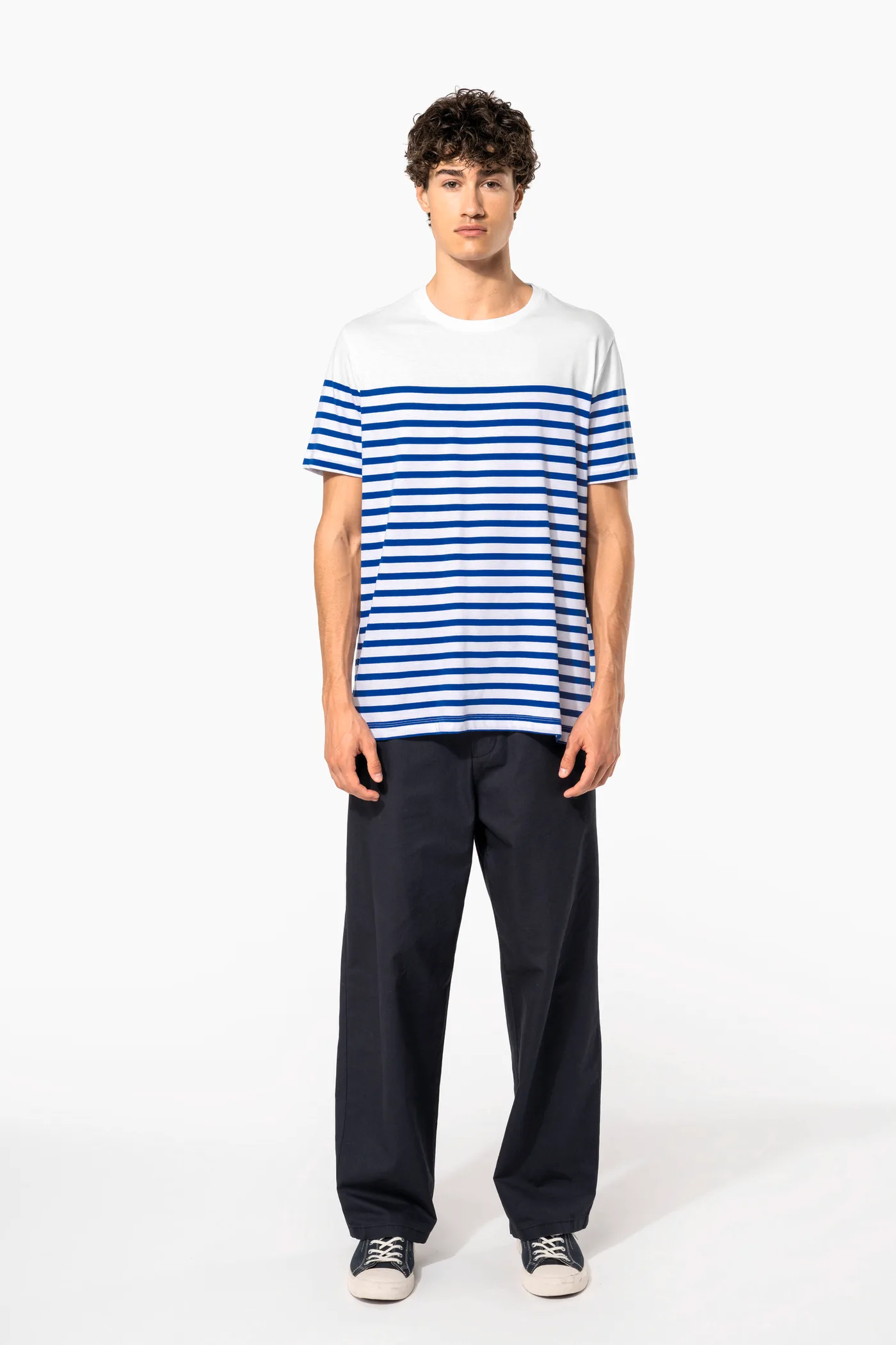 T-Shirt im Marine-Stil mit Rundhalsausschnitt Bio Herren
