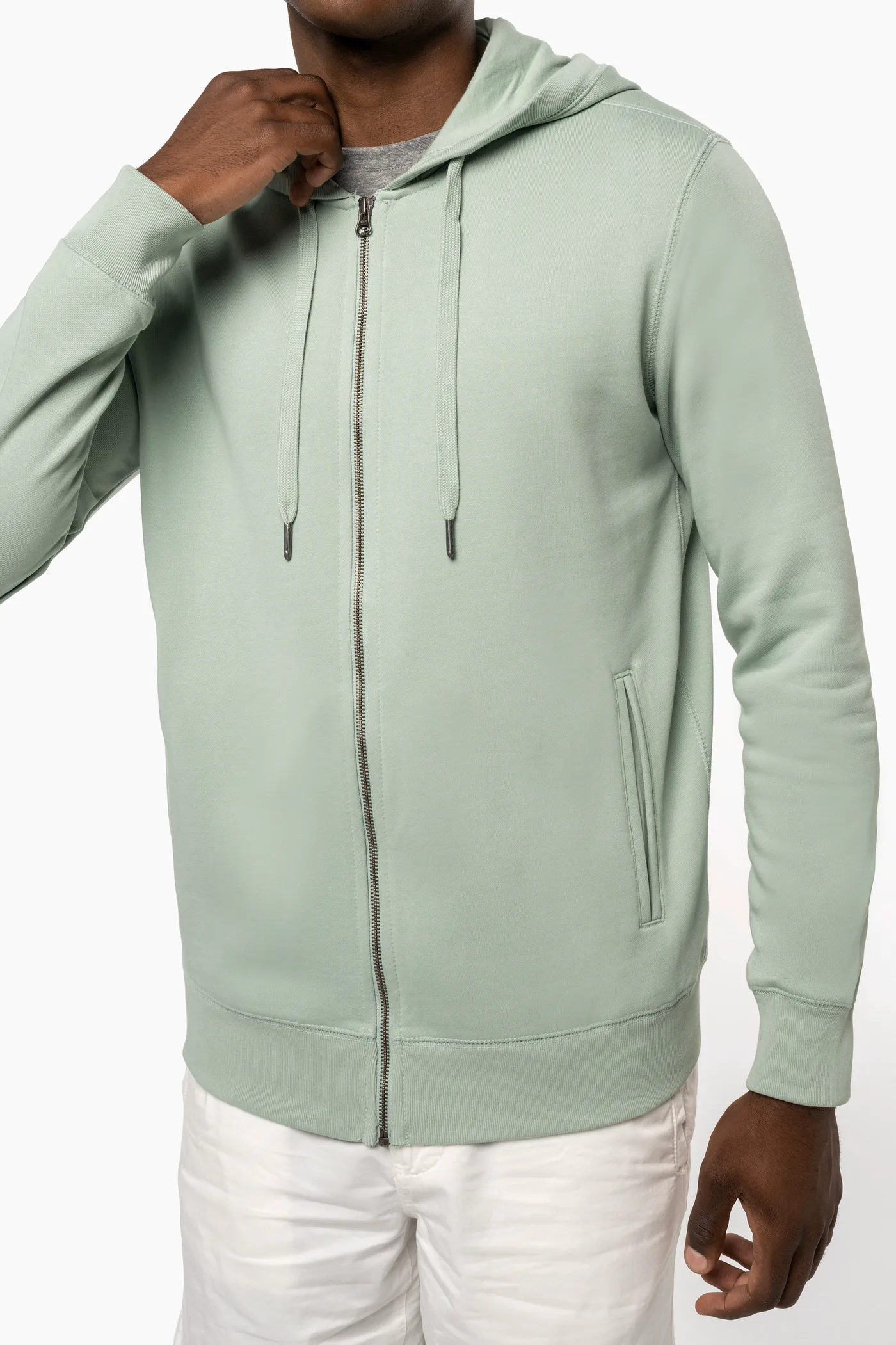 Umweltfreundliches Unisex-Kapuzensweatshirt mit Reißverschluss