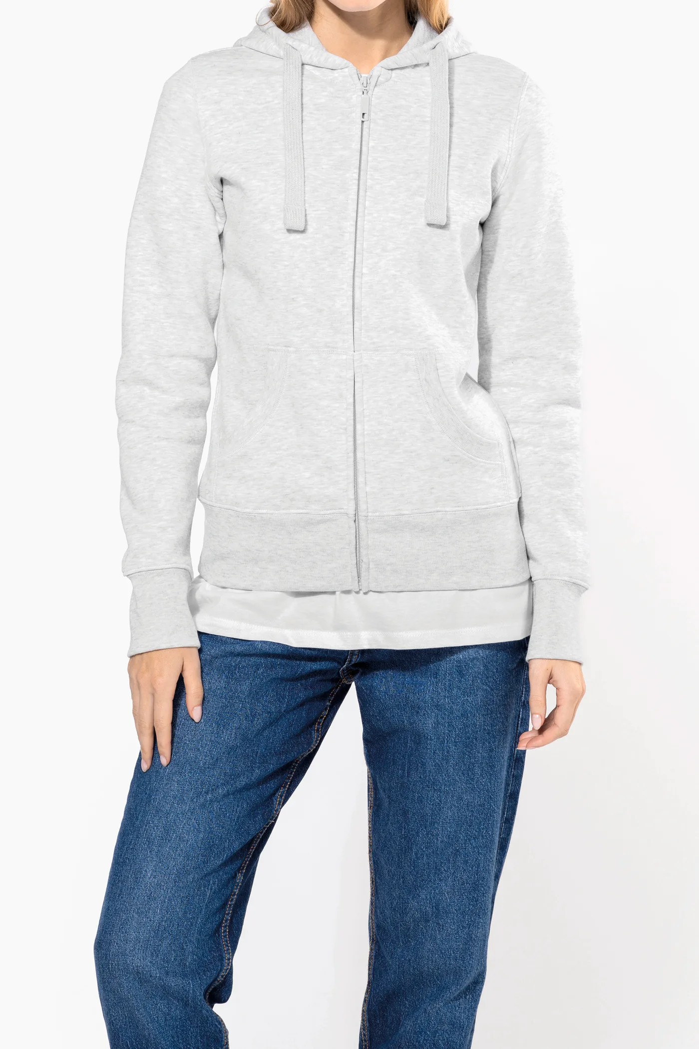 Sweat-shirt zippé capuche femme