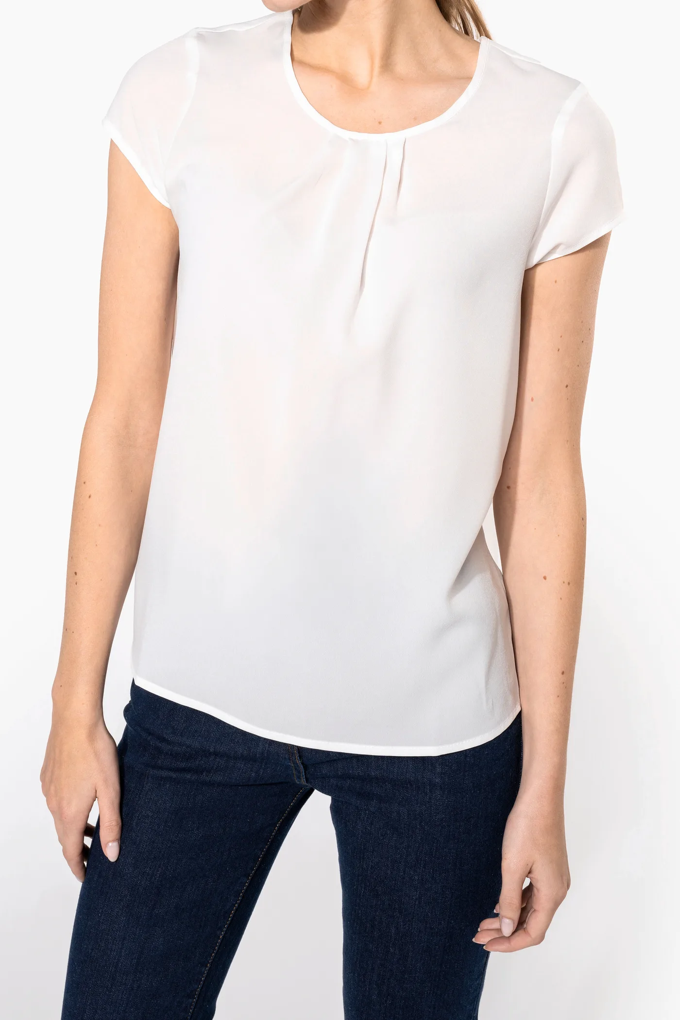 Kurzarm-Kreppbluse für Damen