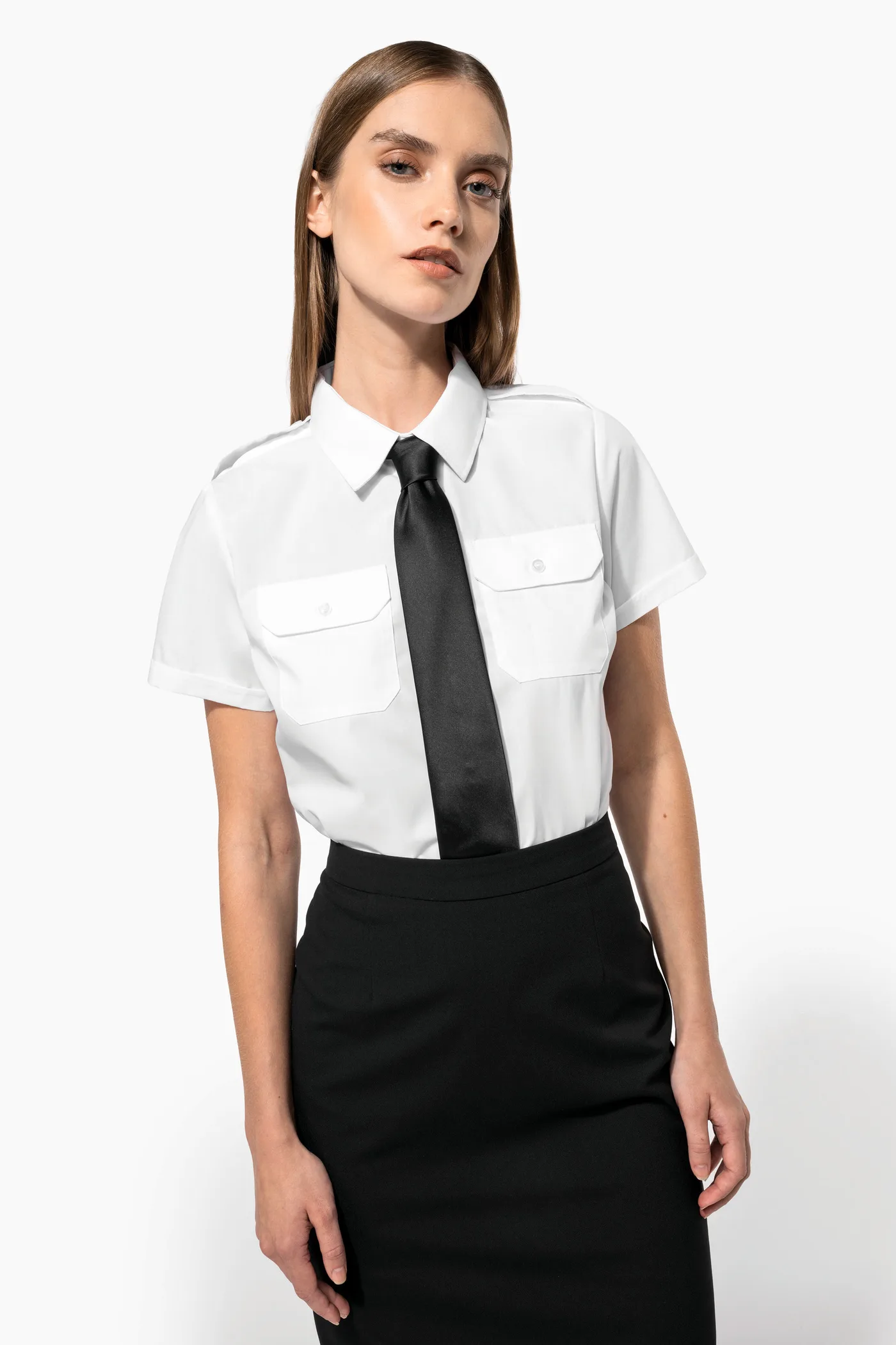 Kurzarm-Pilotenhemd für Damen