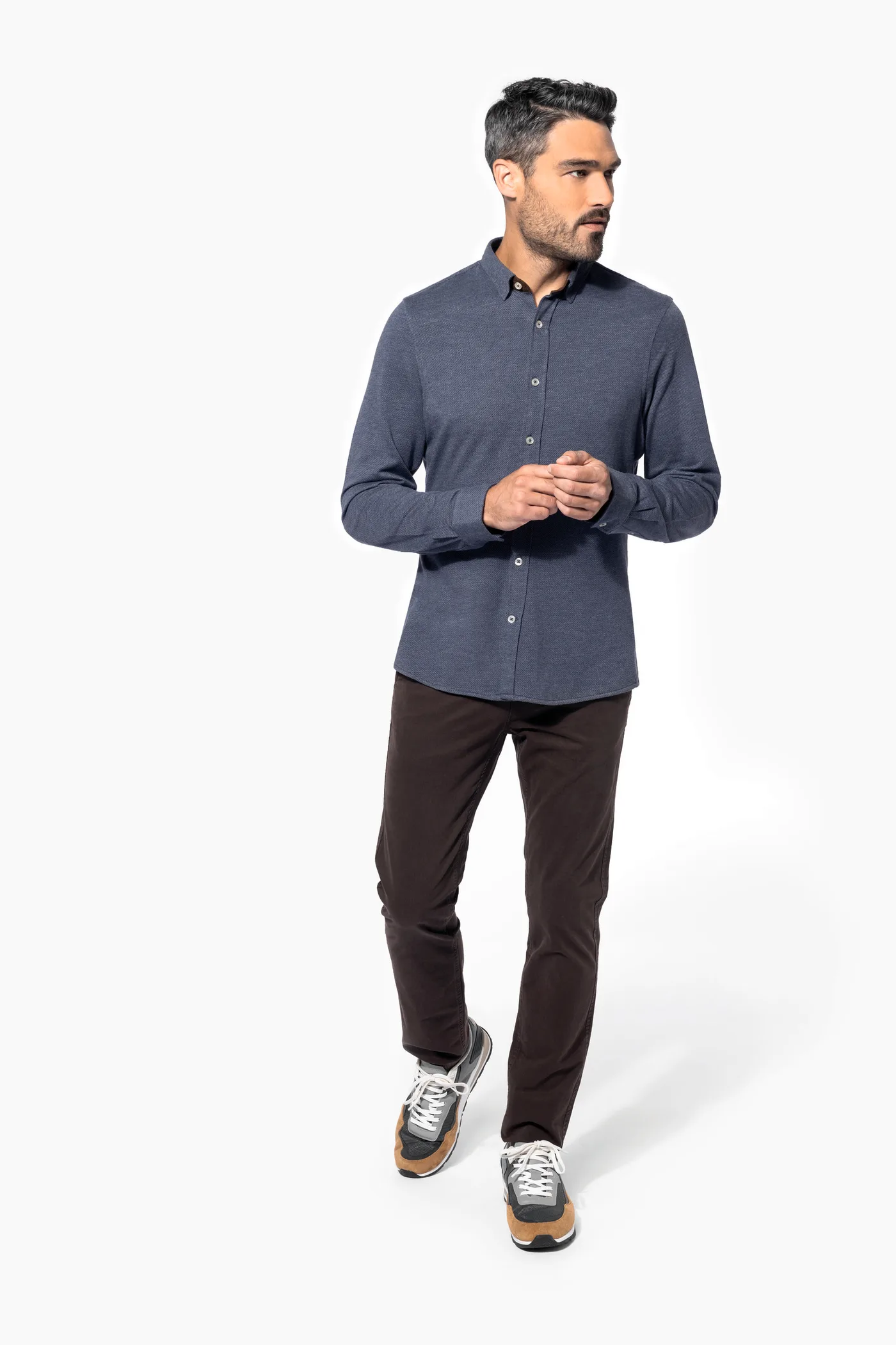 Chemise jacquard manches longues