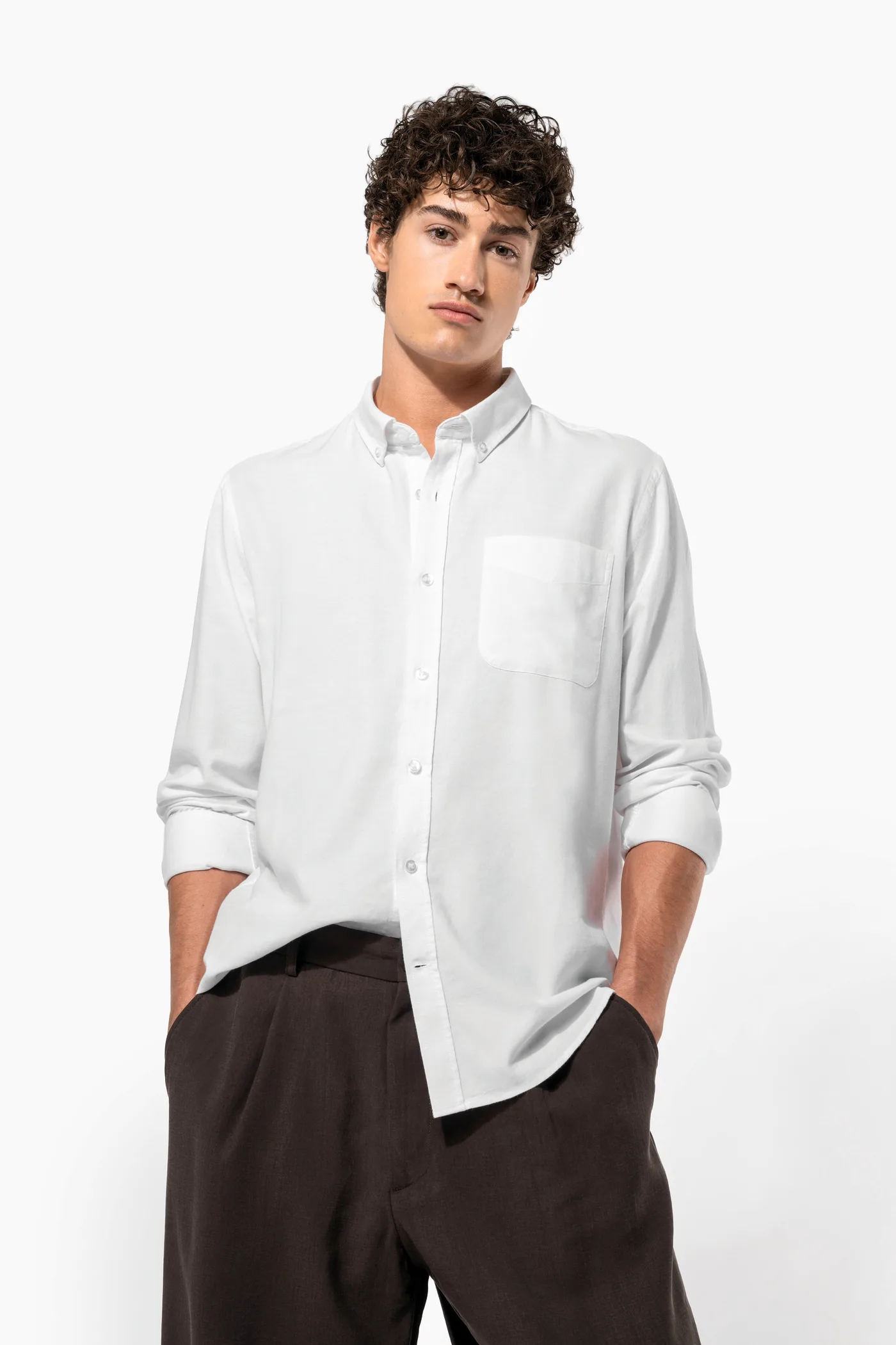 Chemise Oxford lavée manches longues