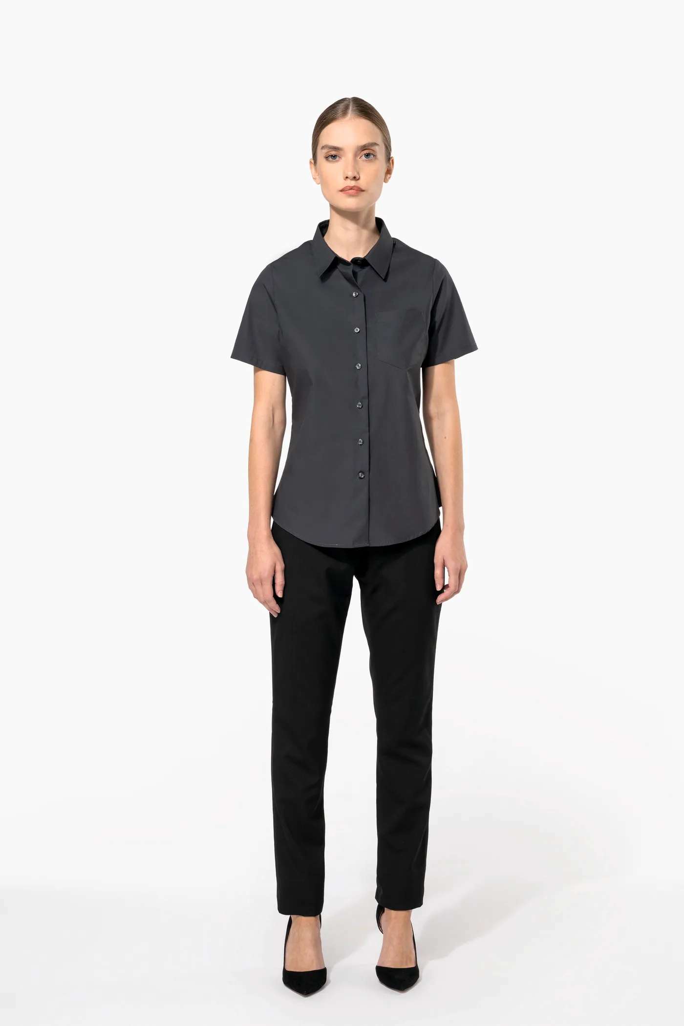 Chemise popeline manches courtes femme