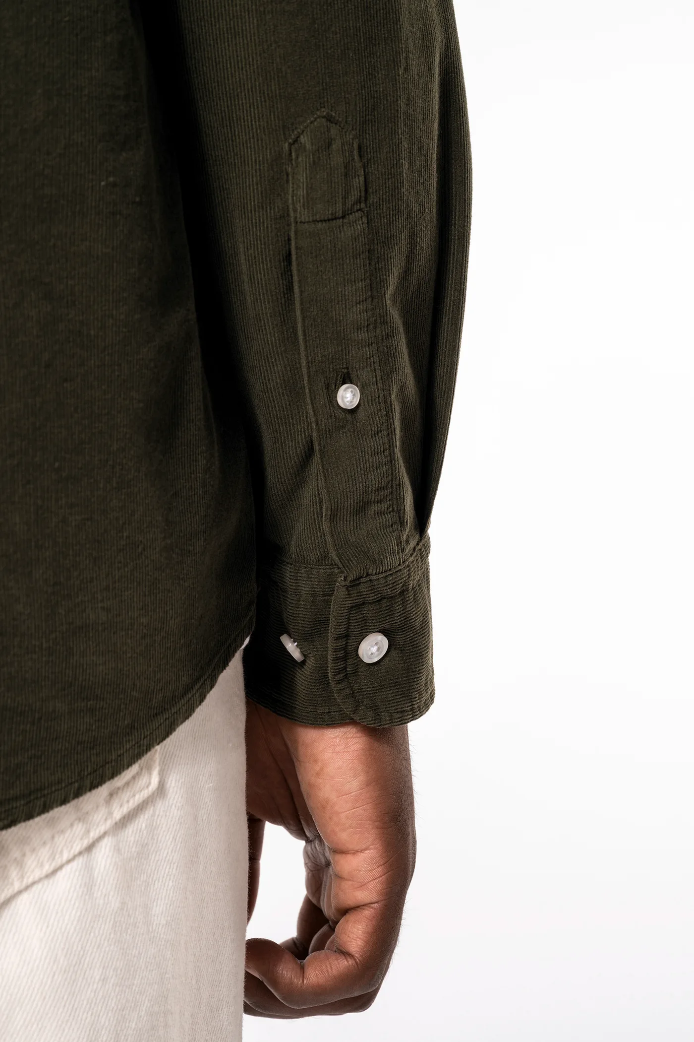 Chemise manches longues en velours homme