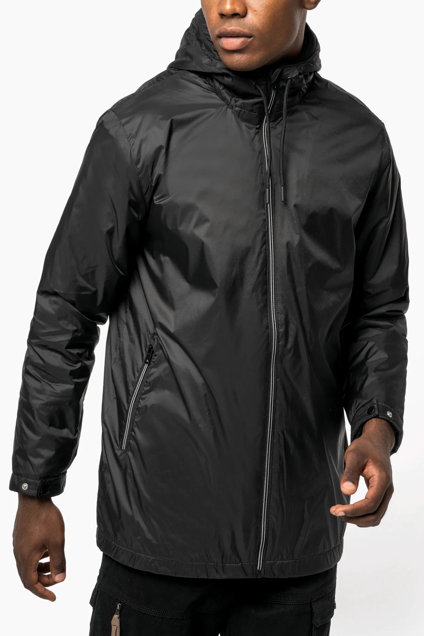 Gefütterte Unisex-Kapuzenjacke aus Mikrofleece
