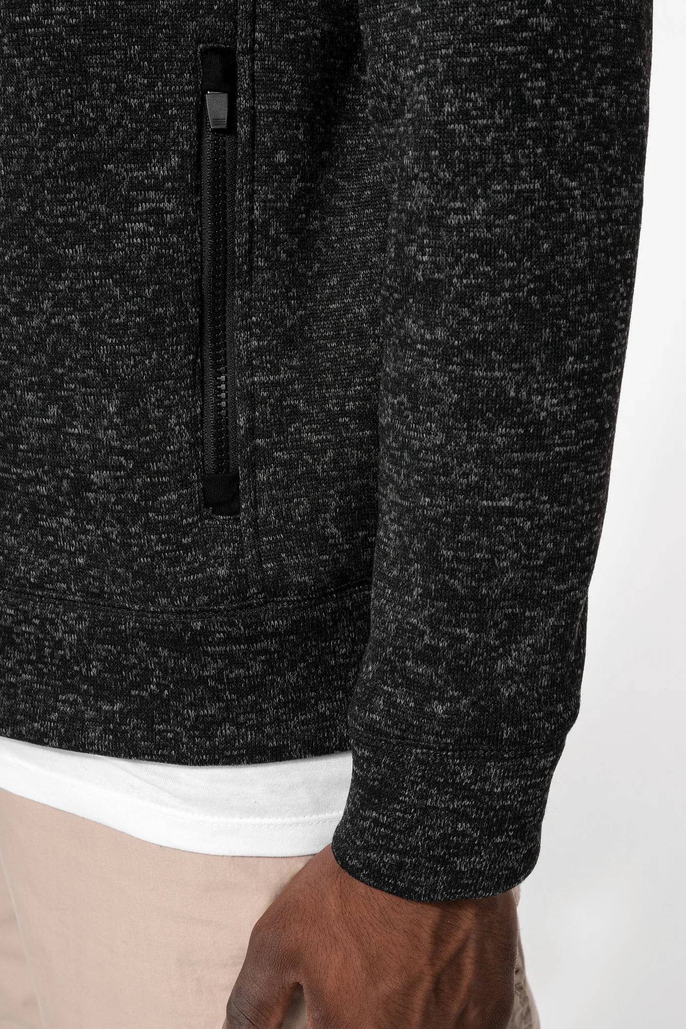 Veste zippée chinée homme