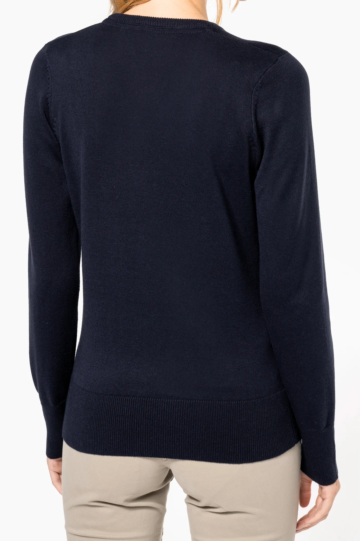 Pull col V femme