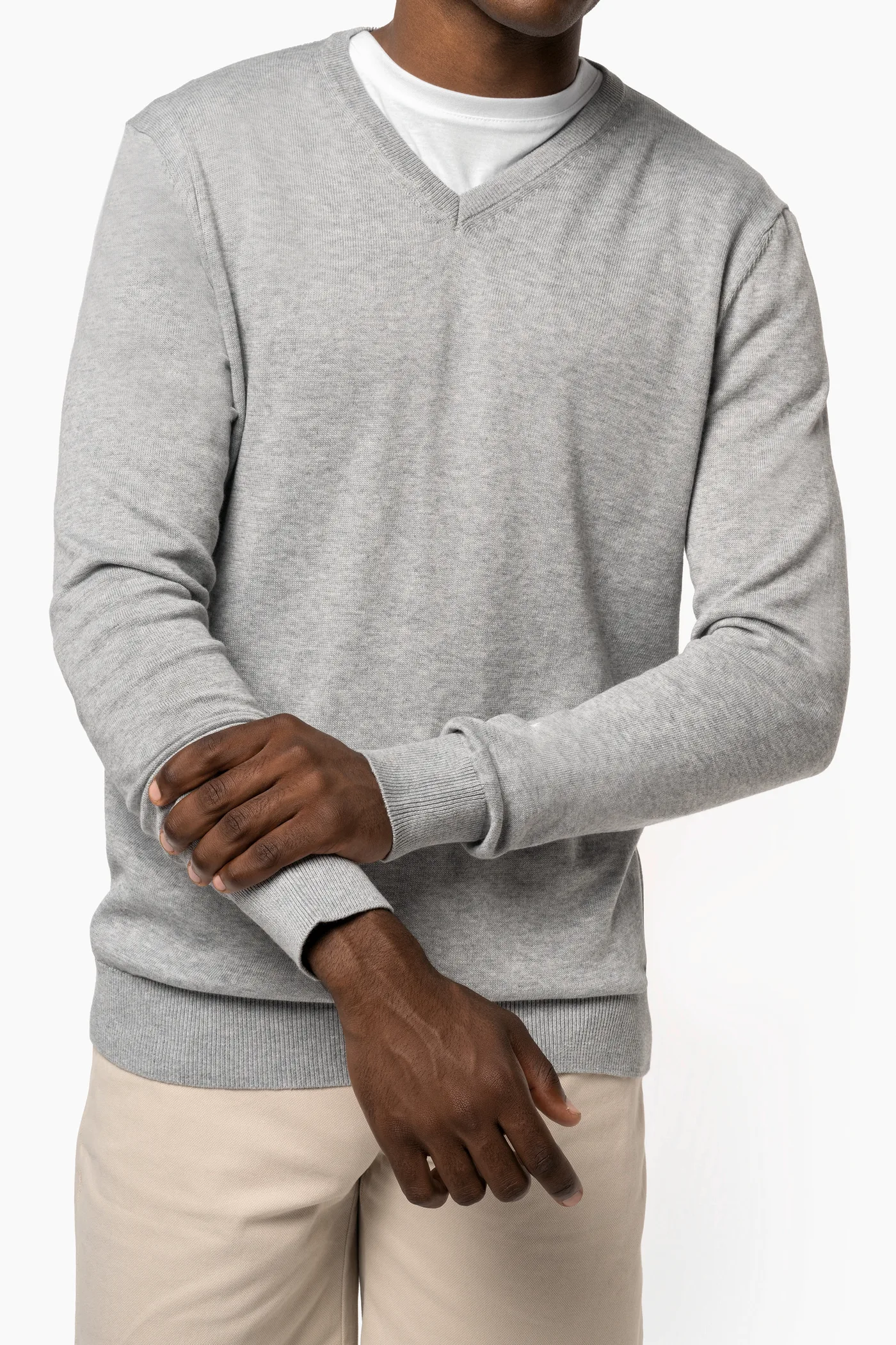 Umweltfreundlicher Herrenpullover mit V-Ausschnitt