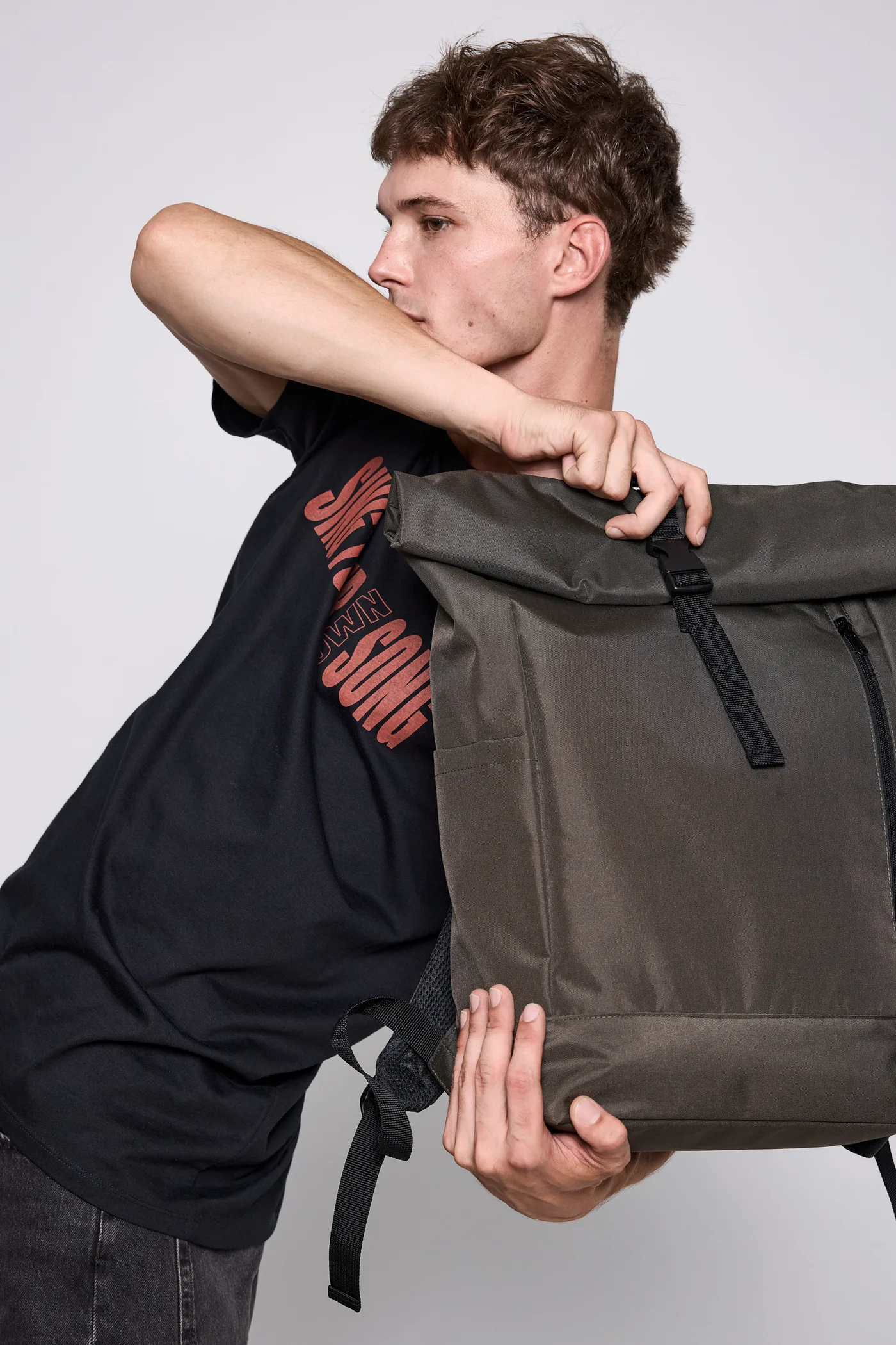 Lässiger Rucksack mit Roll-Top