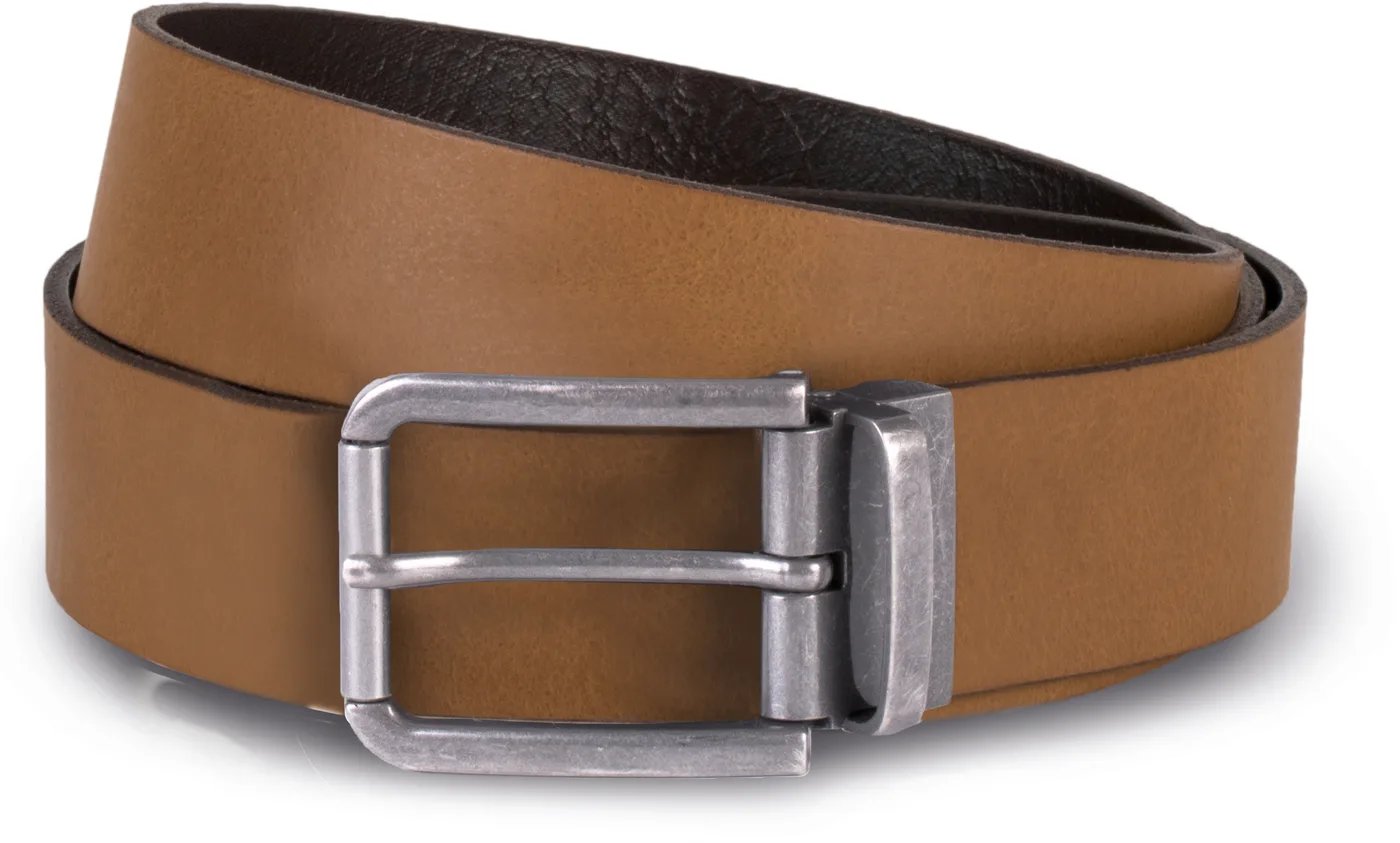 Ceinture en cuir à bord franc - 35 mm