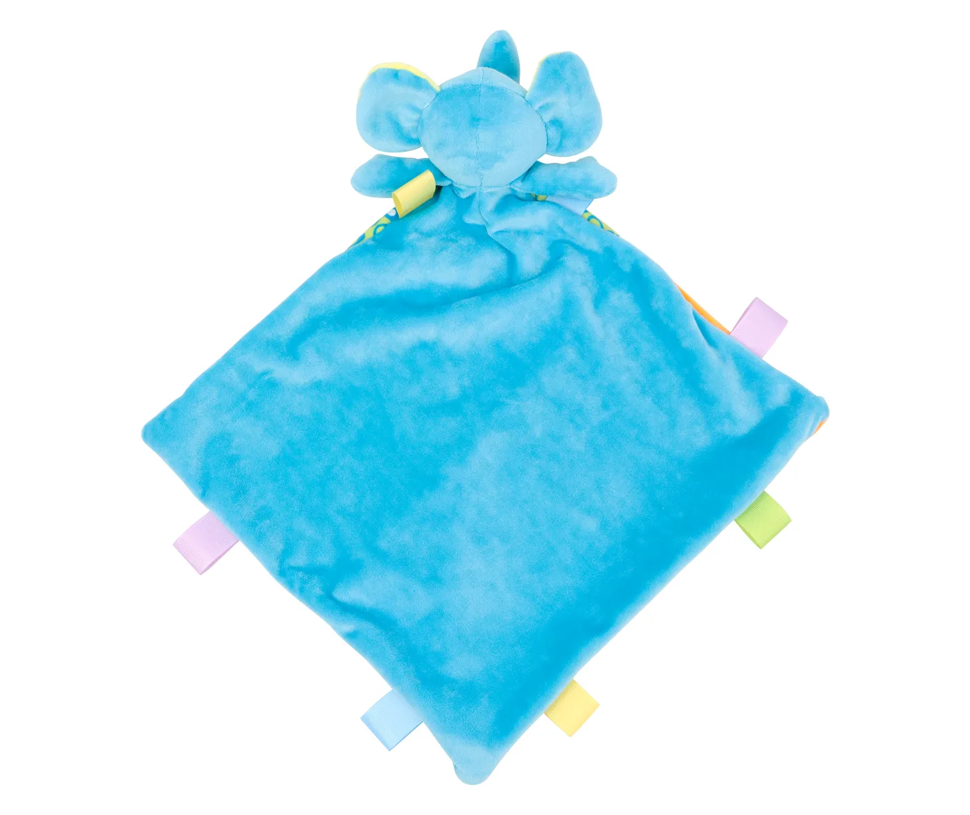 Doudou plat multicolore éléphant