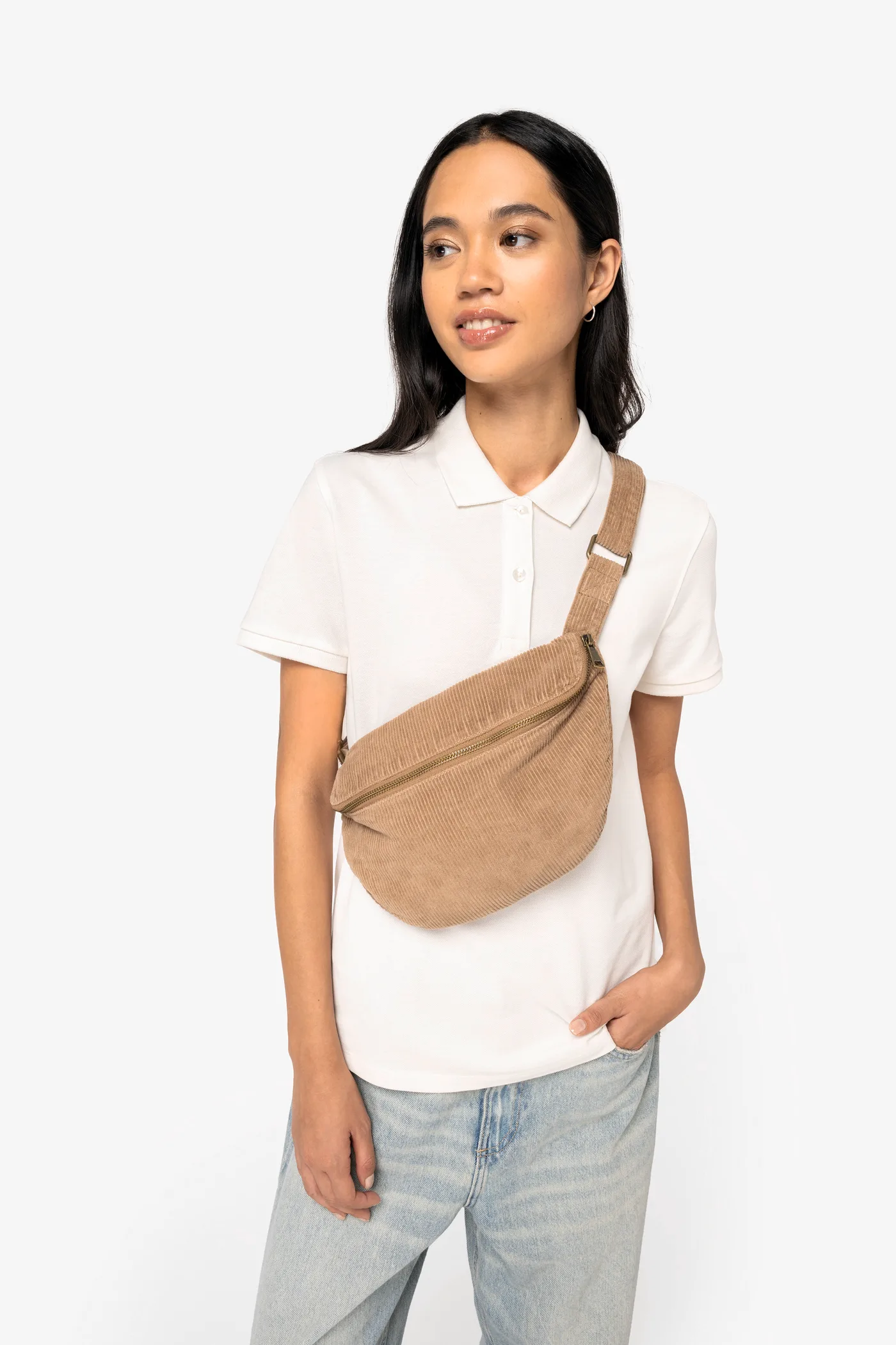 Umweltfreundliche Ausgewaschener Gürteltasche aus Kord