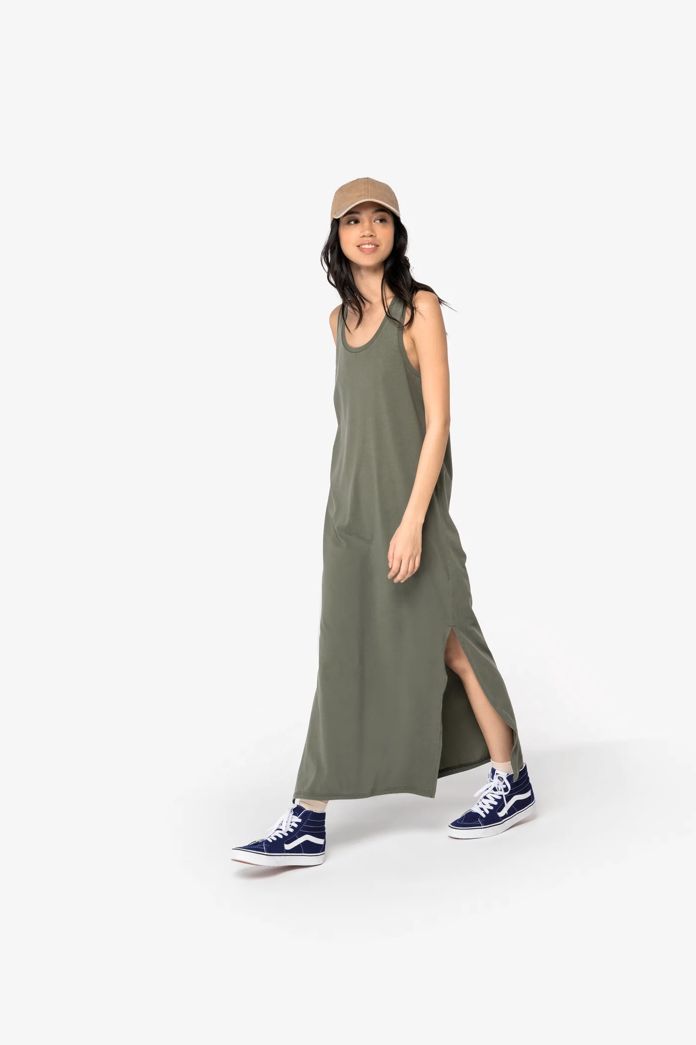 Umweltfreundliches ausgewaschenes Jersey-Kleid für Damen