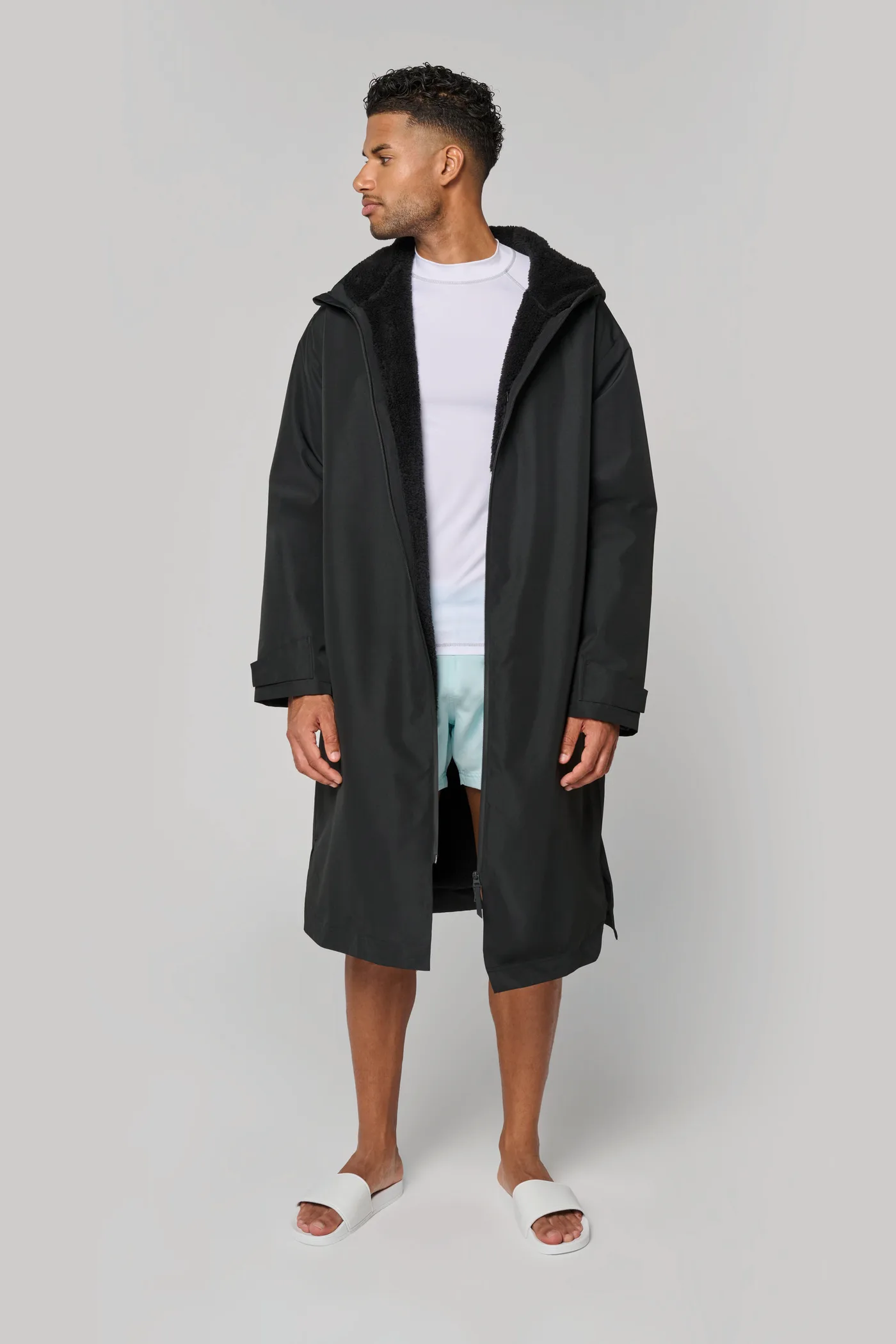 Parka longue doublée sherpa unisexe