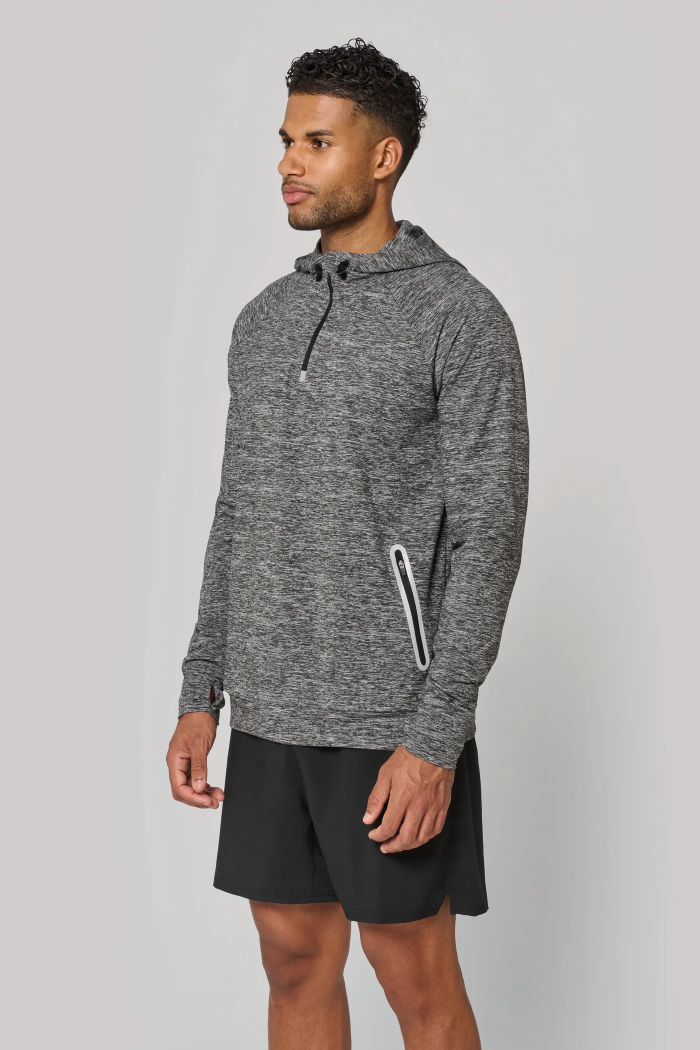 Kapuzen-Sweatshirt 1/4 Sport-Reißverschluss Unisex