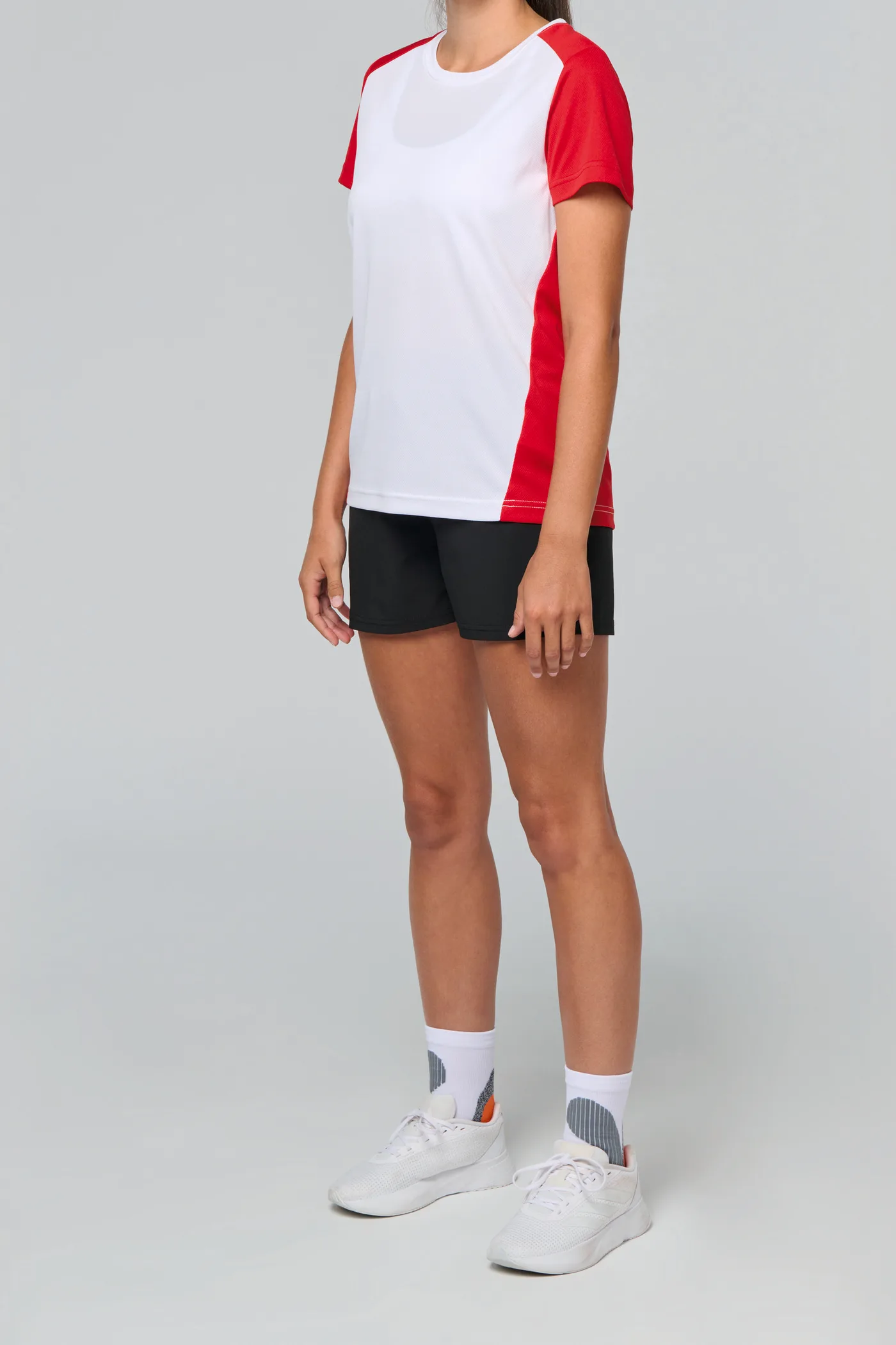 Zweifarbiges umweltfreundliches Damen-Sport-T-Shirt