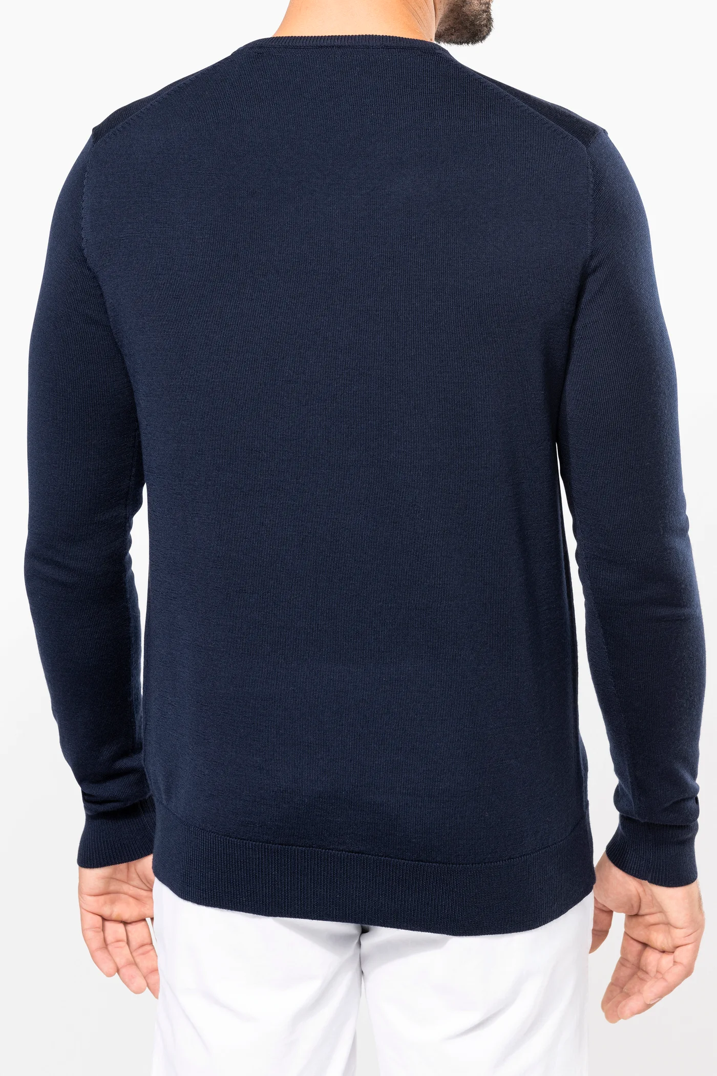 Merino-Herrenpullover mit V-Ausschnitt