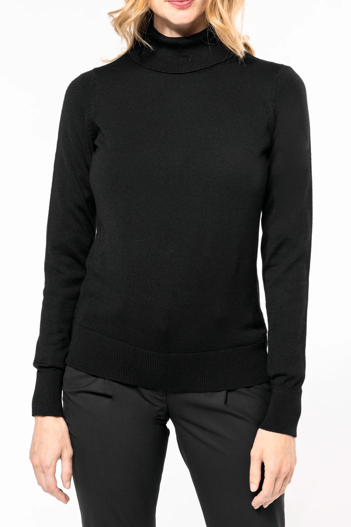 Pull Mérinos col roulé femme