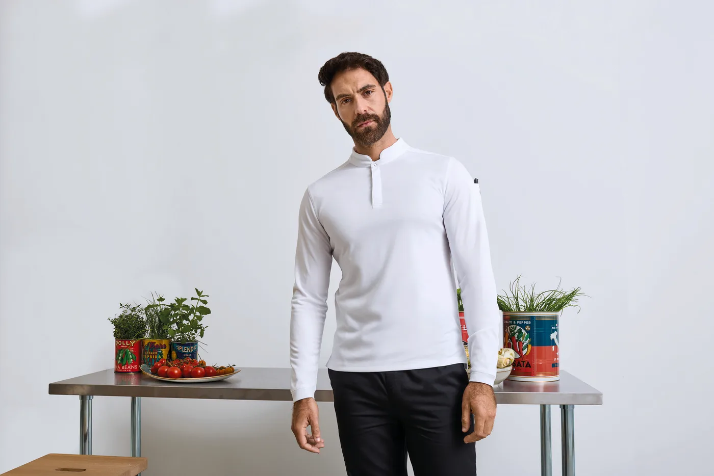 Polo de cuisinier Coolchecker Essential à manches longues