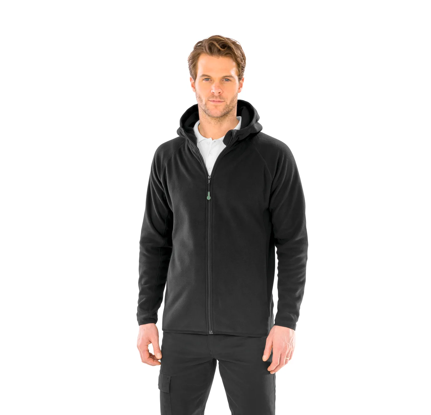Kapuzenjacke aus recyceltem Mikrofleece