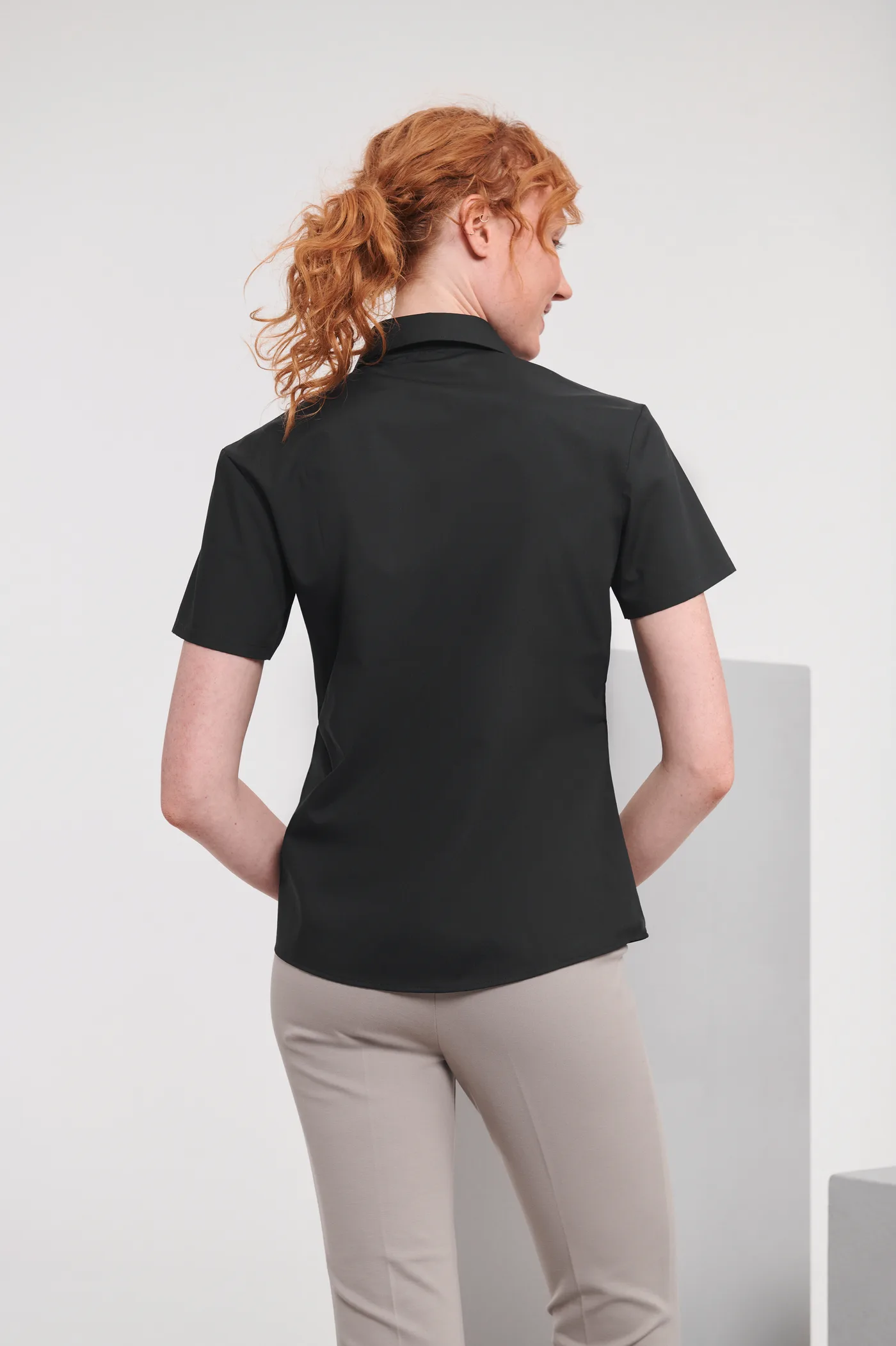 Chemise femme popeline polycoton manches courtes