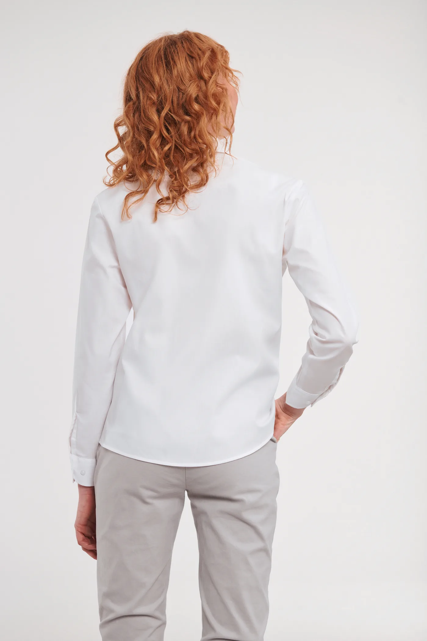 Chemise femme popeline pur coton manches longues