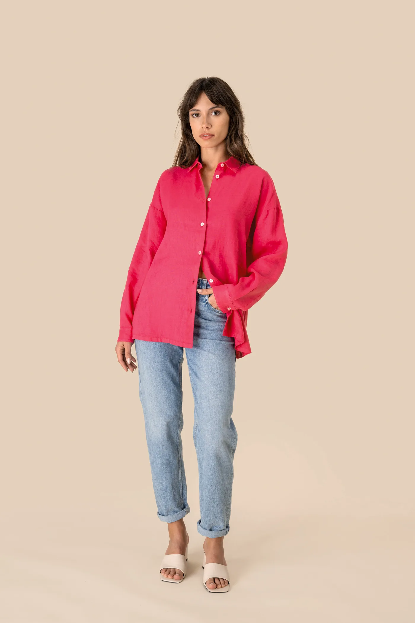 Chemise oversize en lin femme