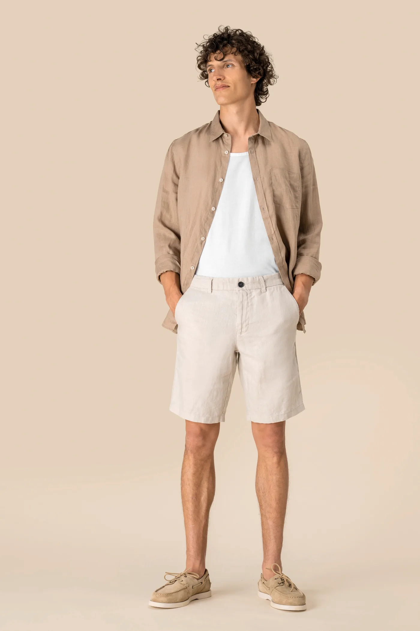 Bermuda-Shorts aus Leinen für Herren