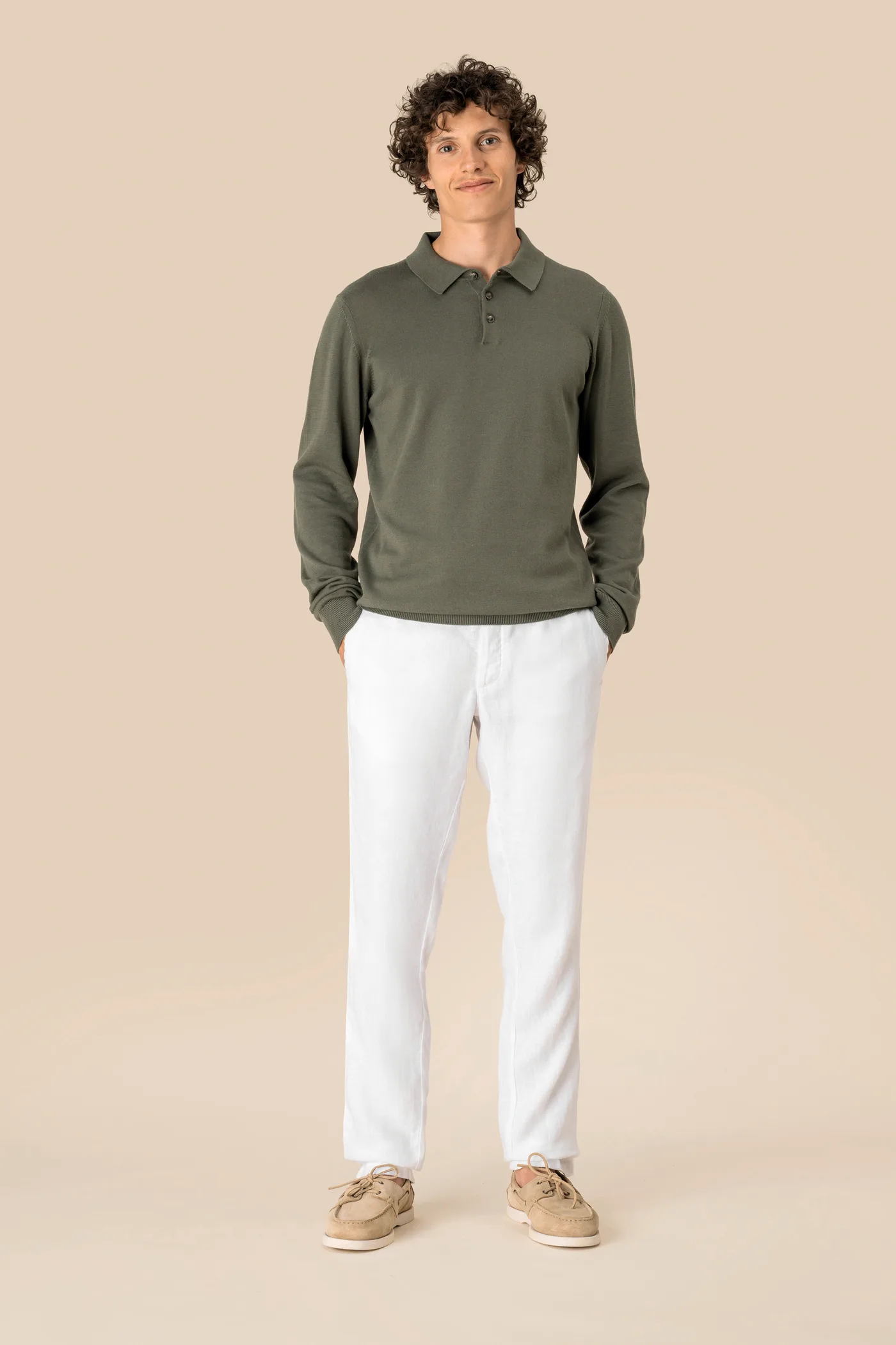 Pantalon délavé en lin homme
