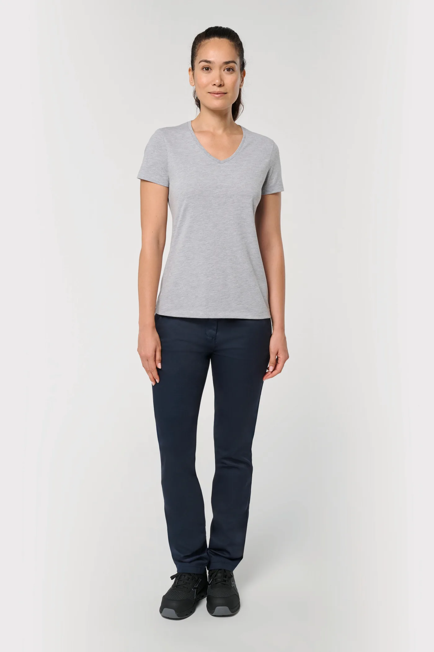 T-shirt écoresponsable col V antibactérien femme