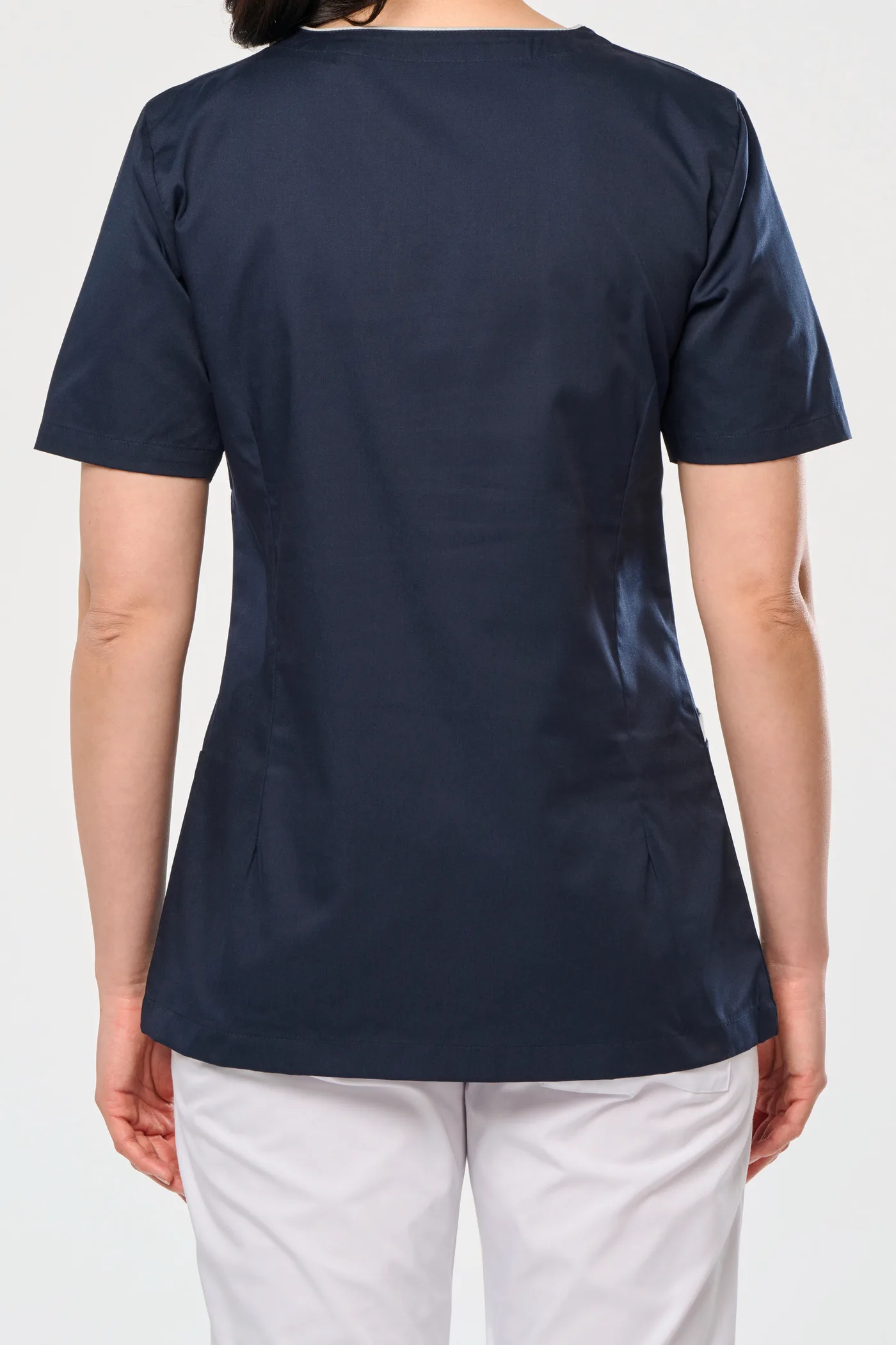 Blouse polycoton avec boutons-pression femme