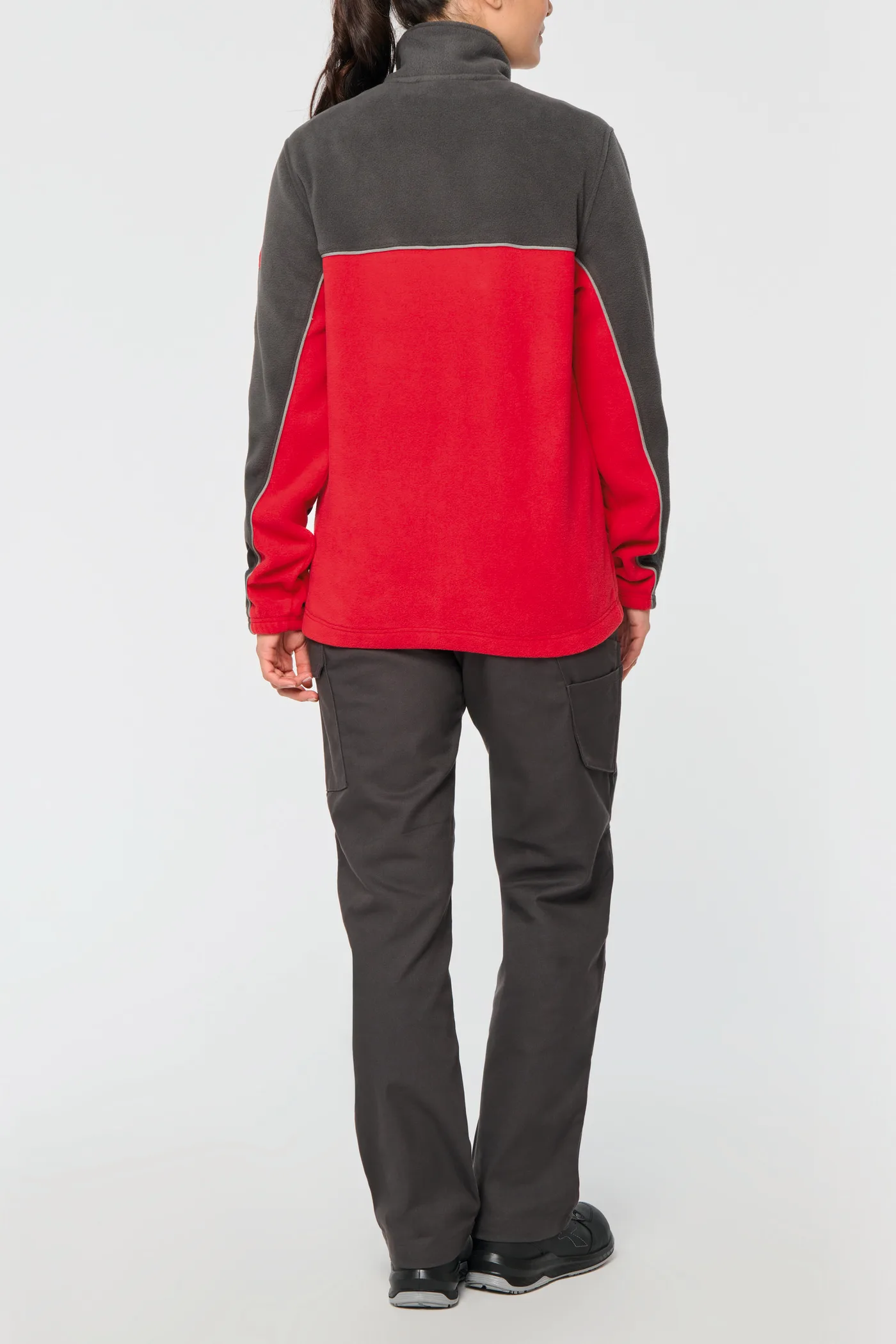 Zweifarbige, umweltfreundliche Unisex-Fleecejacke
