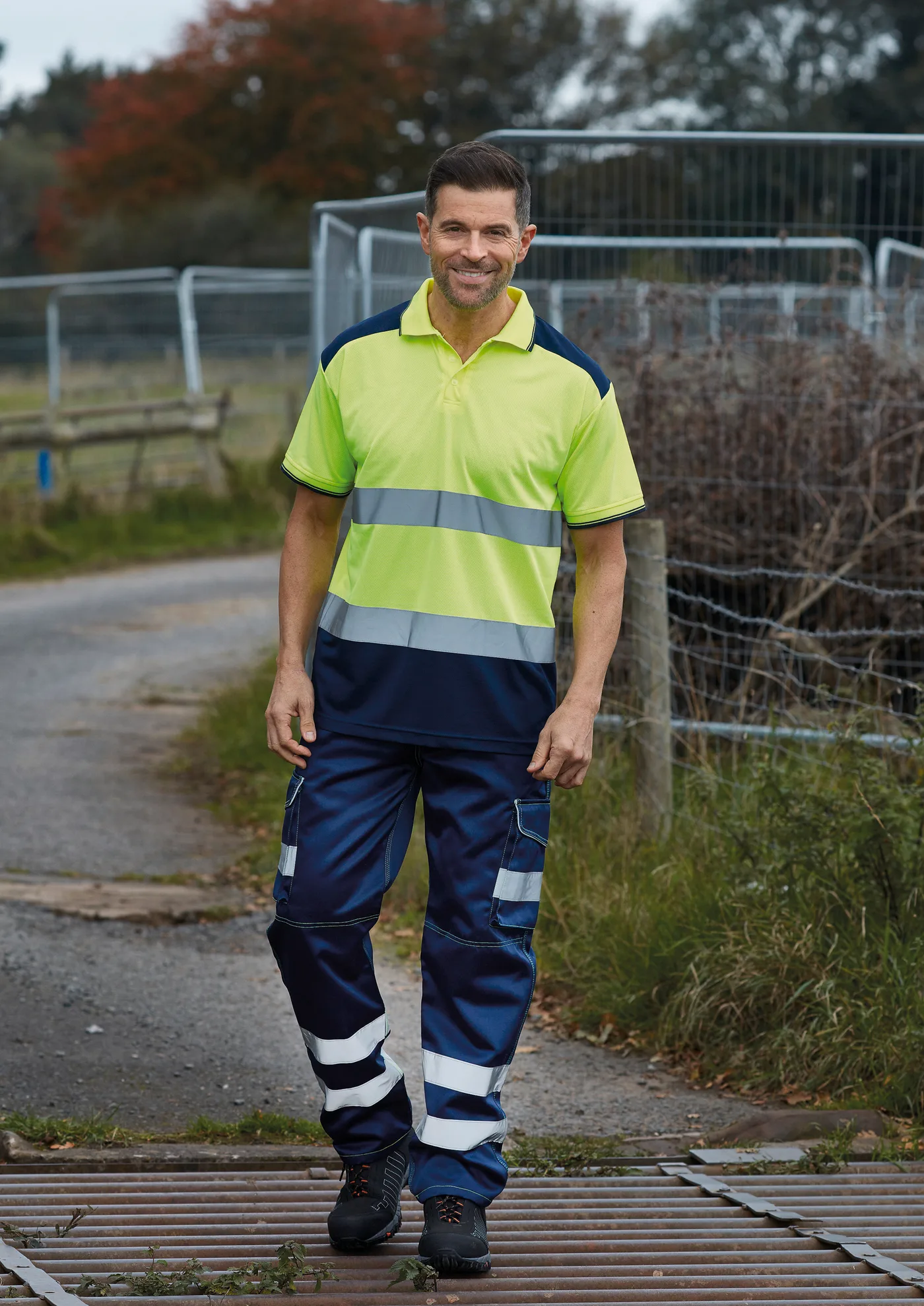 Zweifarbiges HiViz-Polohemd