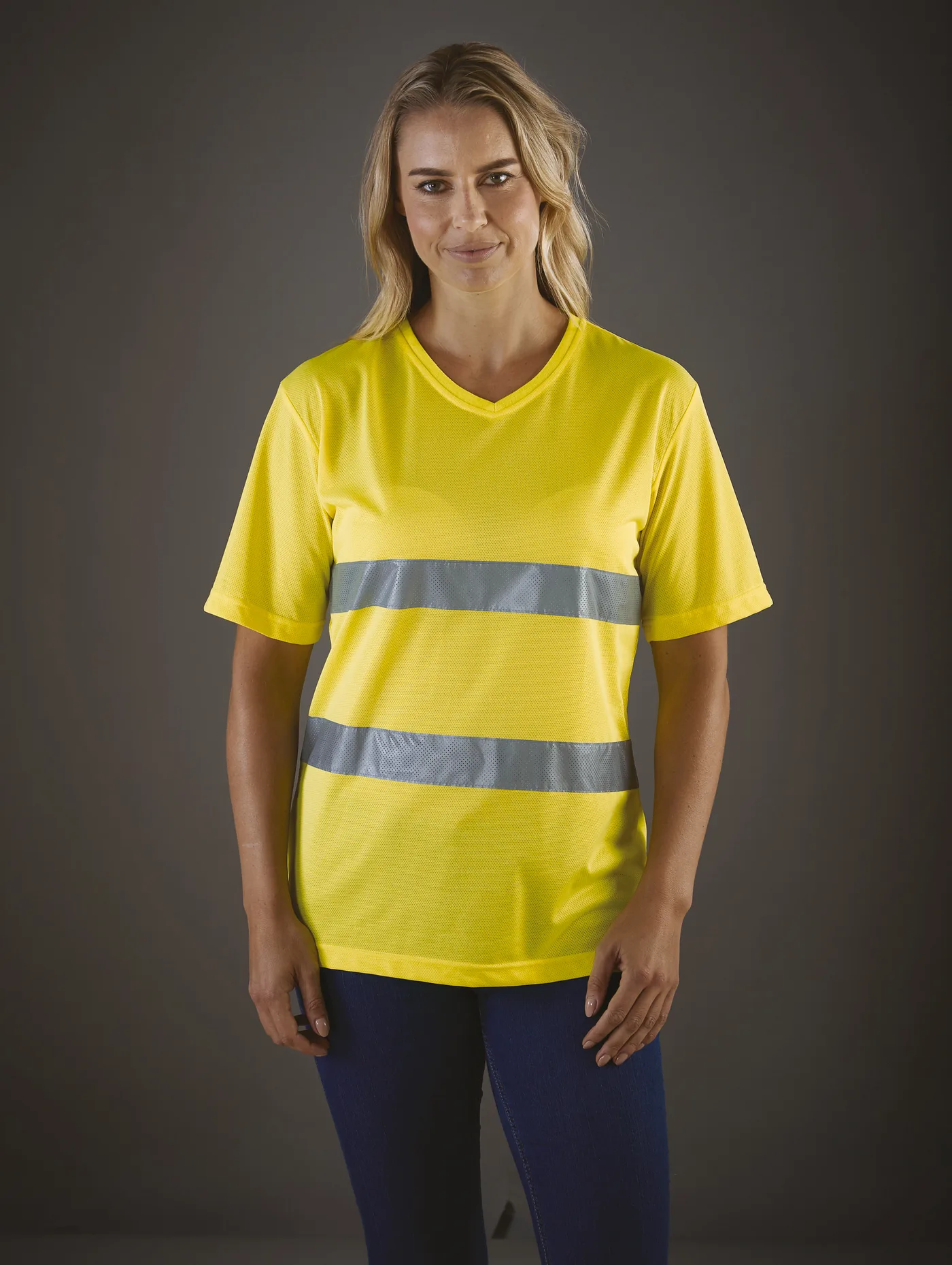 T-shirt col V haute visibilité Top Cool