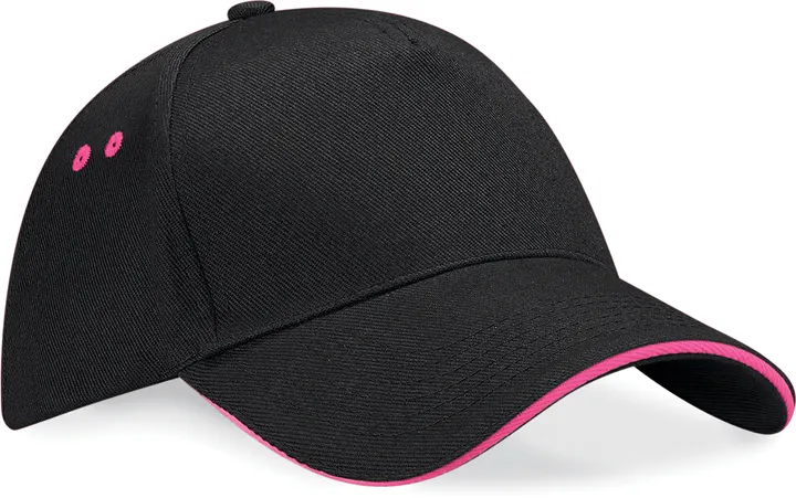 Casquette homme Ultimate à 5 panneaux sandwich contrasté Black / Fuchsia
