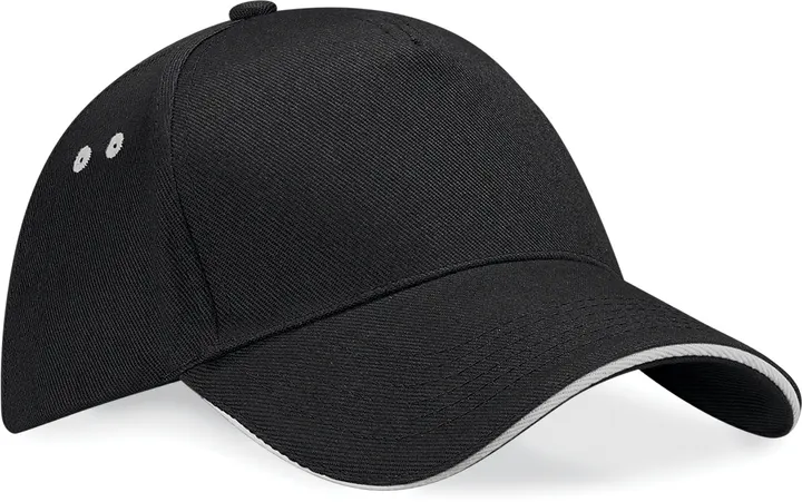 Casquette homme Ultimate à 5 panneaux sandwich contrasté Black / Light Grey