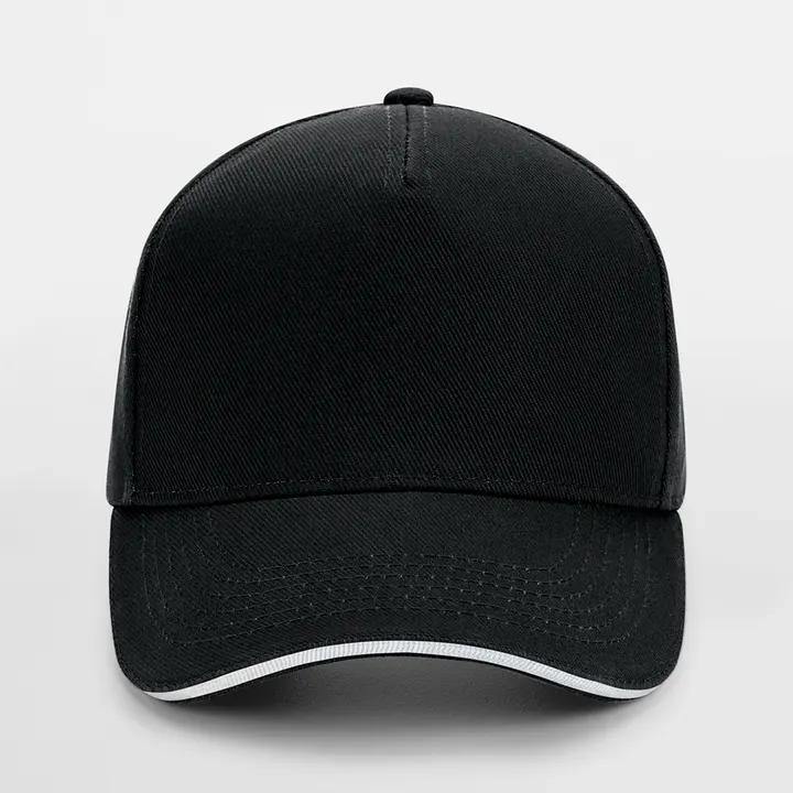 Casquette homme Ultimate à 5 panneaux sandwich contrasté Black / White