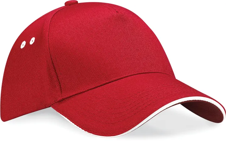 Casquette homme Ultimate à 5 panneaux sandwich contrasté Classic Red / White