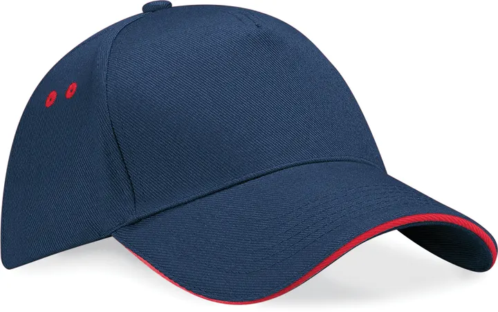 Casquette homme Ultimate à 5 panneaux sandwich contrasté French Navy / Classic Red