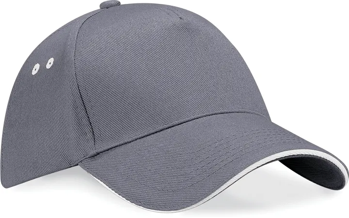 Casquette homme Ultimate à 5 panneaux sandwich contrasté Graphite Grey / Oyster Grey