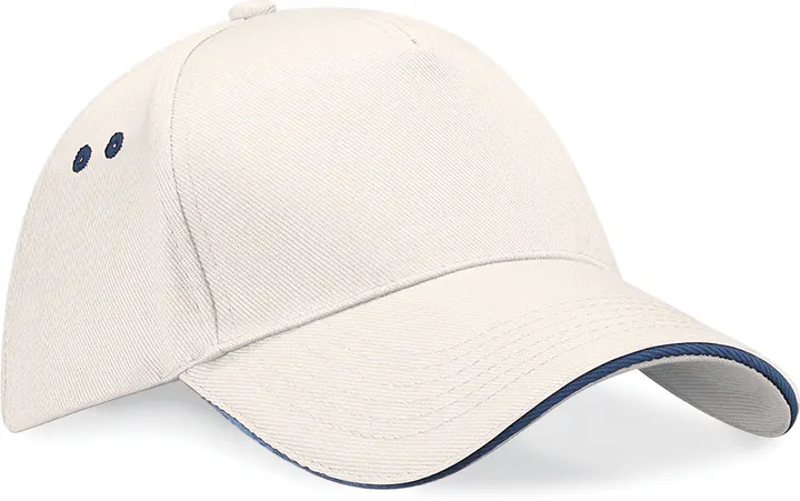 Casquette homme Ultimate à 5 panneaux sandwich contrasté Putty / French Navy